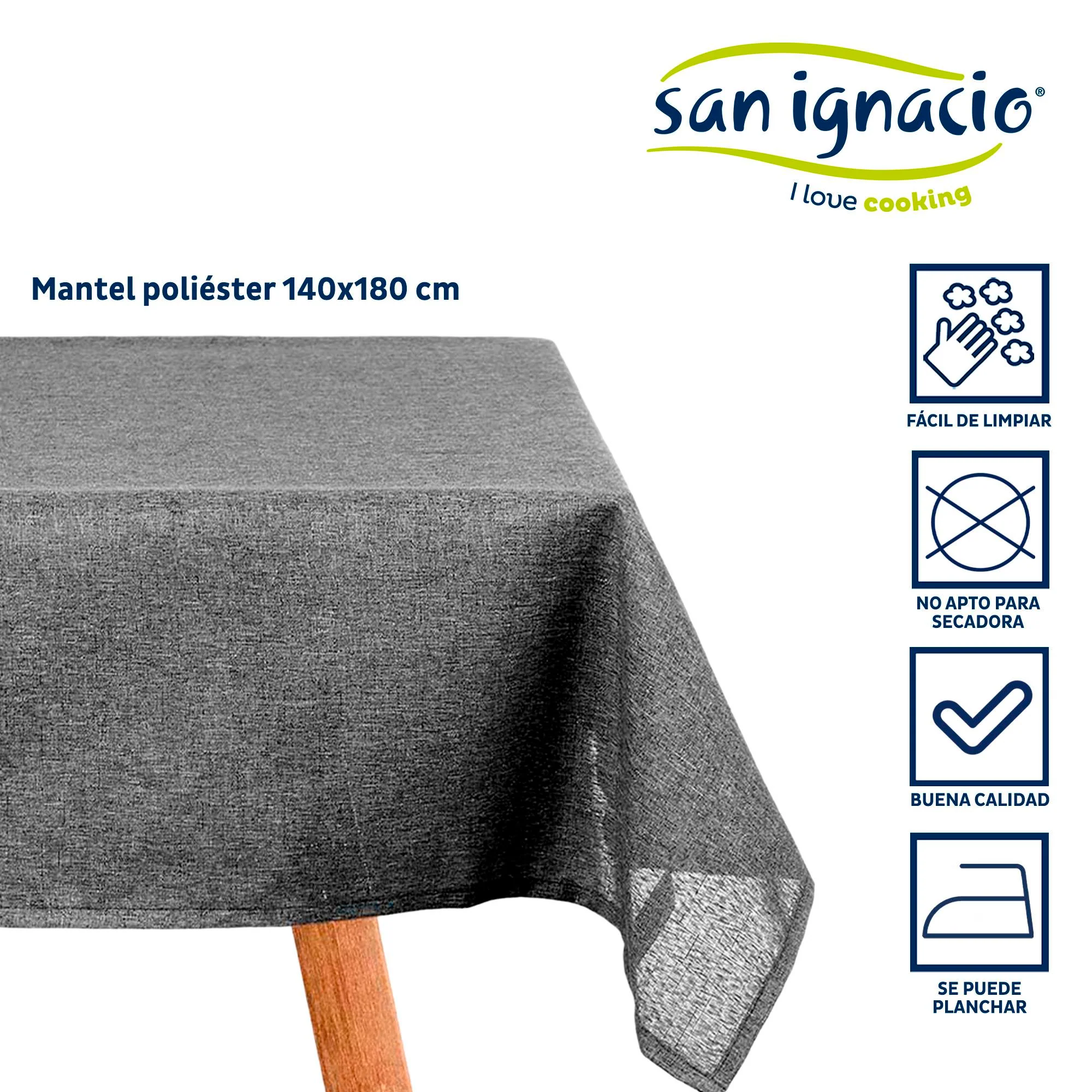 Mantel Poliester 140x180cm Gris Oscuro Colección Kinvara - Image 2