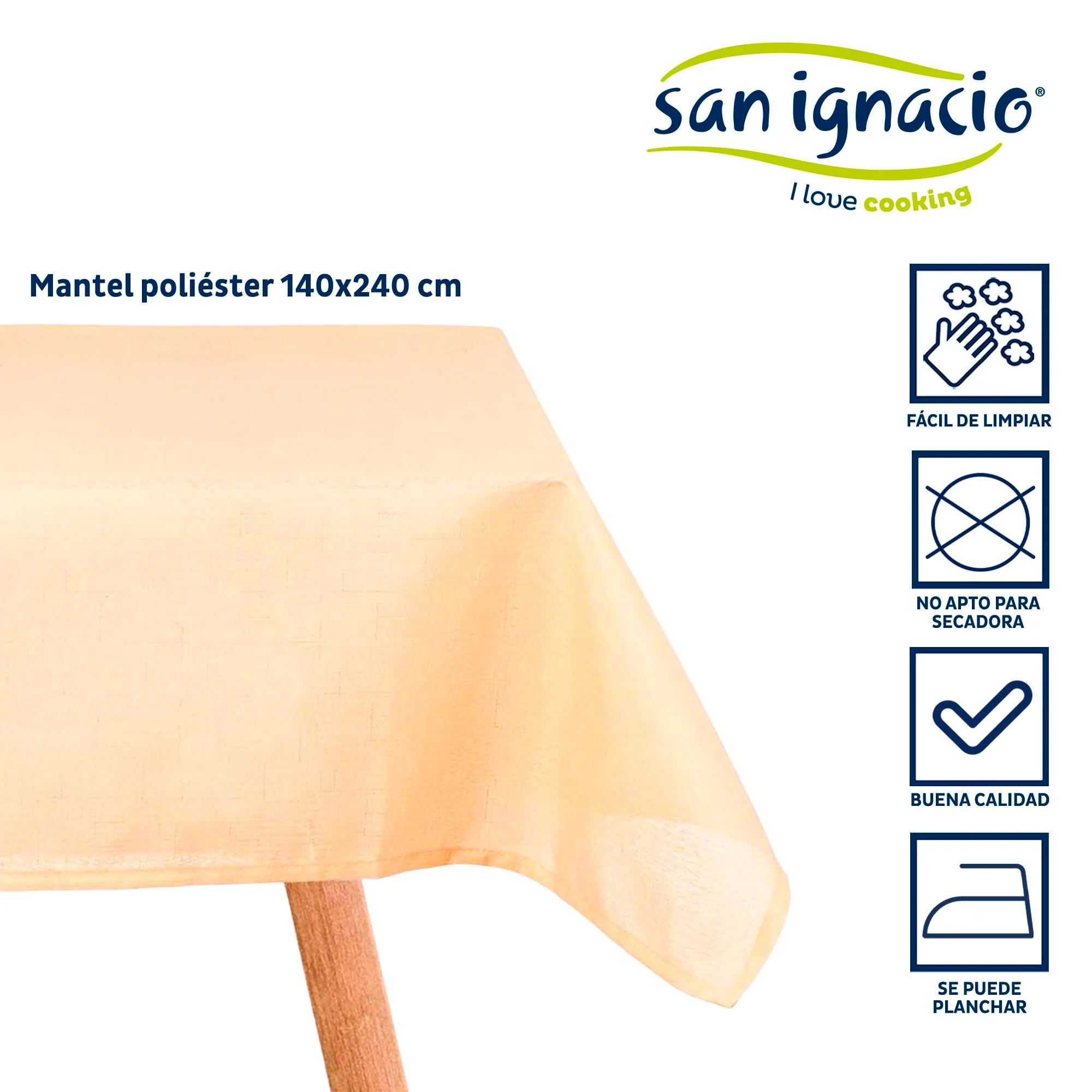Mantel Poliester 140x240cm Beige Colección Kinvara - Image 2
