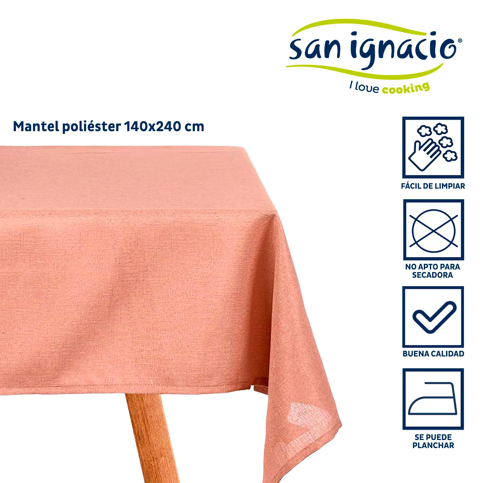Mantel Poliester 140x240cm Rosa Palo Colección Kinvara - Image 2