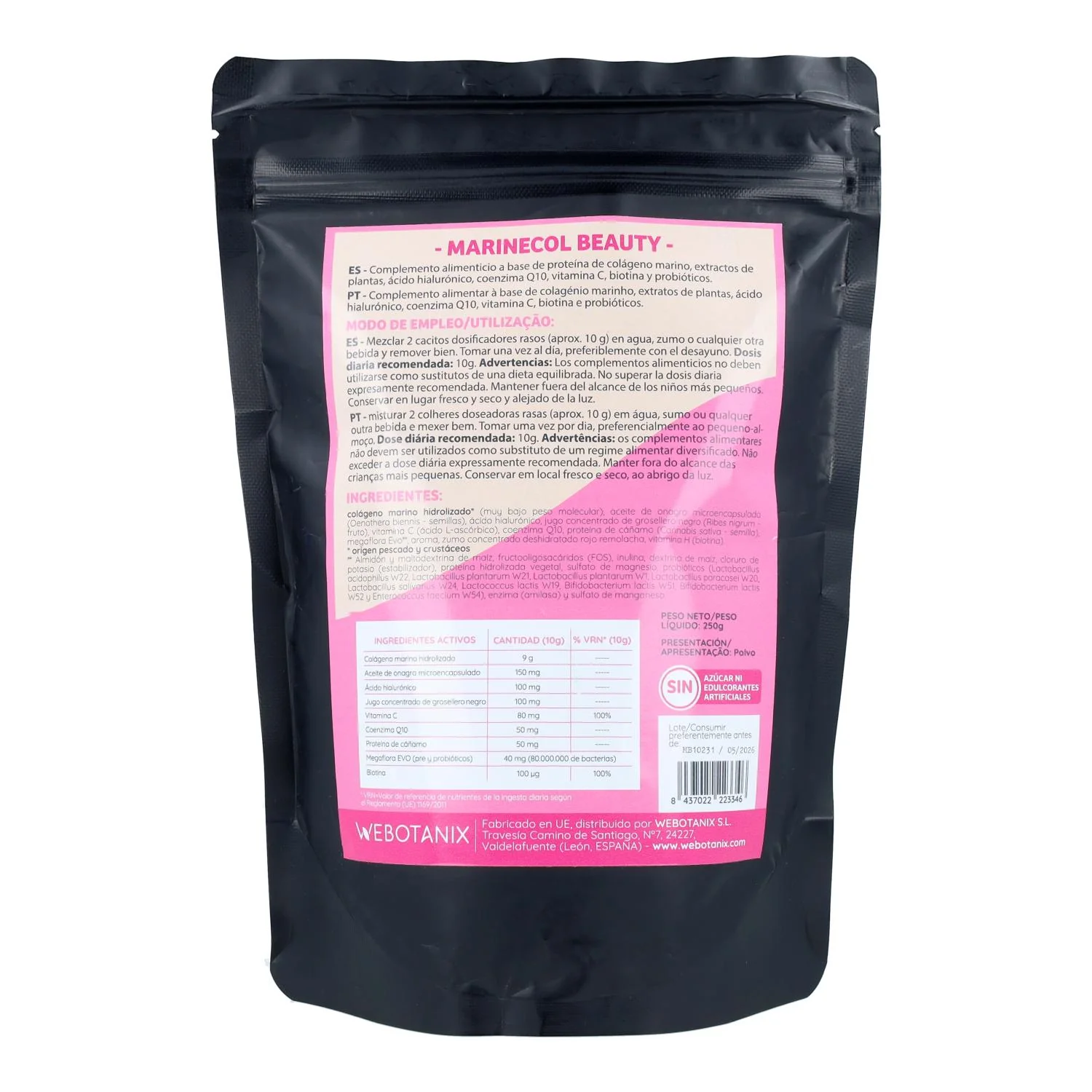 Marinecol Beauty Colágeno marino Webotanix 250g - Image 2