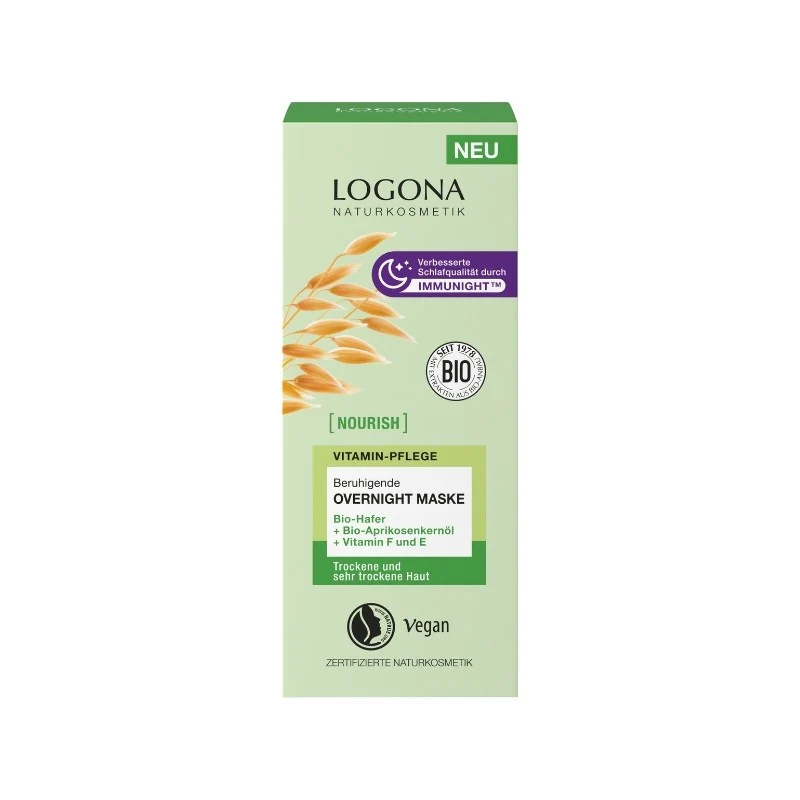 Mascarilla vitamínica calmante nocturna avena bio & vitamina f-e Logona 50 ml - Image 2