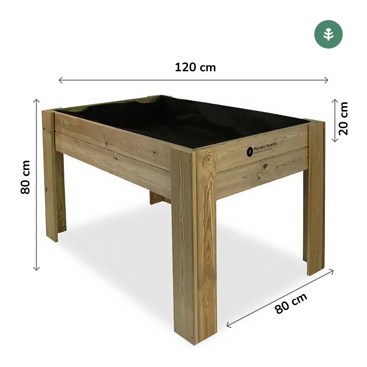 Mesa de Cultivo Huerto (120x80x80cm) L80 Planeta Huerto 160L - Image 5