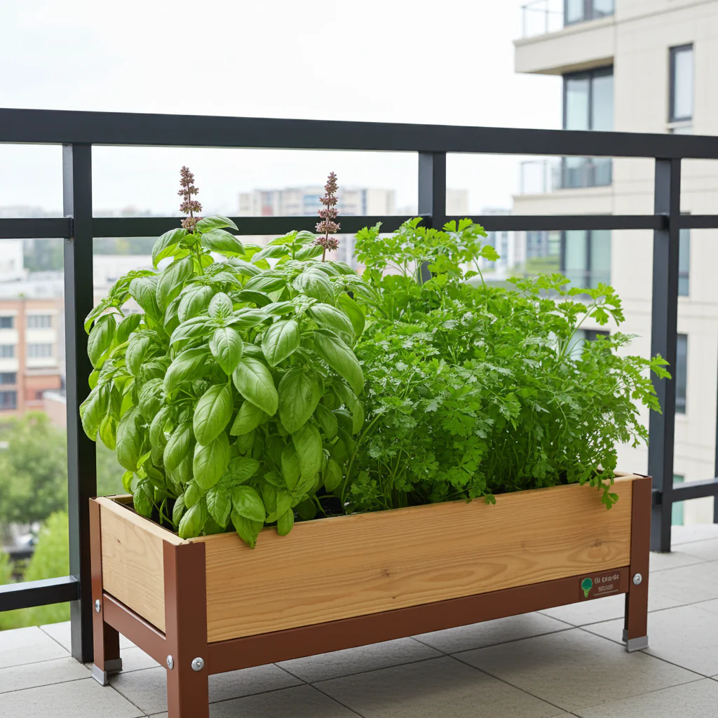 Mi Huerto Urban Jardinera Elevada Madera Con Bandeja Recoge Aguas | Estructura Metálica | Marrón | 90x40x26cm - Image 6