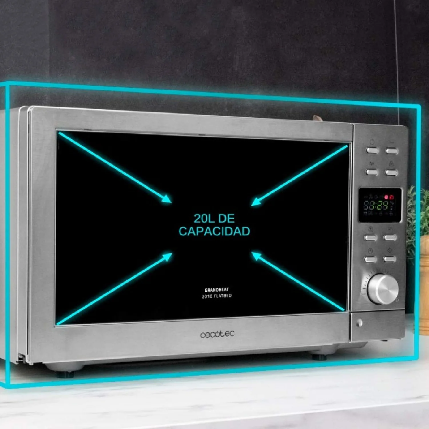 Microondas Independiente Digital Sin Plato Grandheat 2010 Flatbed Steel. Potencia 700 W, Capacidad 20 Litros, Grill De 900 W, 9 Funciones Preconfigu - Image 4