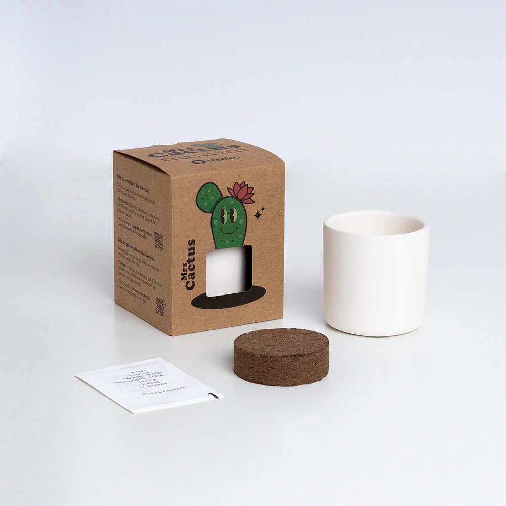 Mrs. Cactus | Kit De Cultivo De Cactus Con Maceta De Barro Artesanal - Image 2