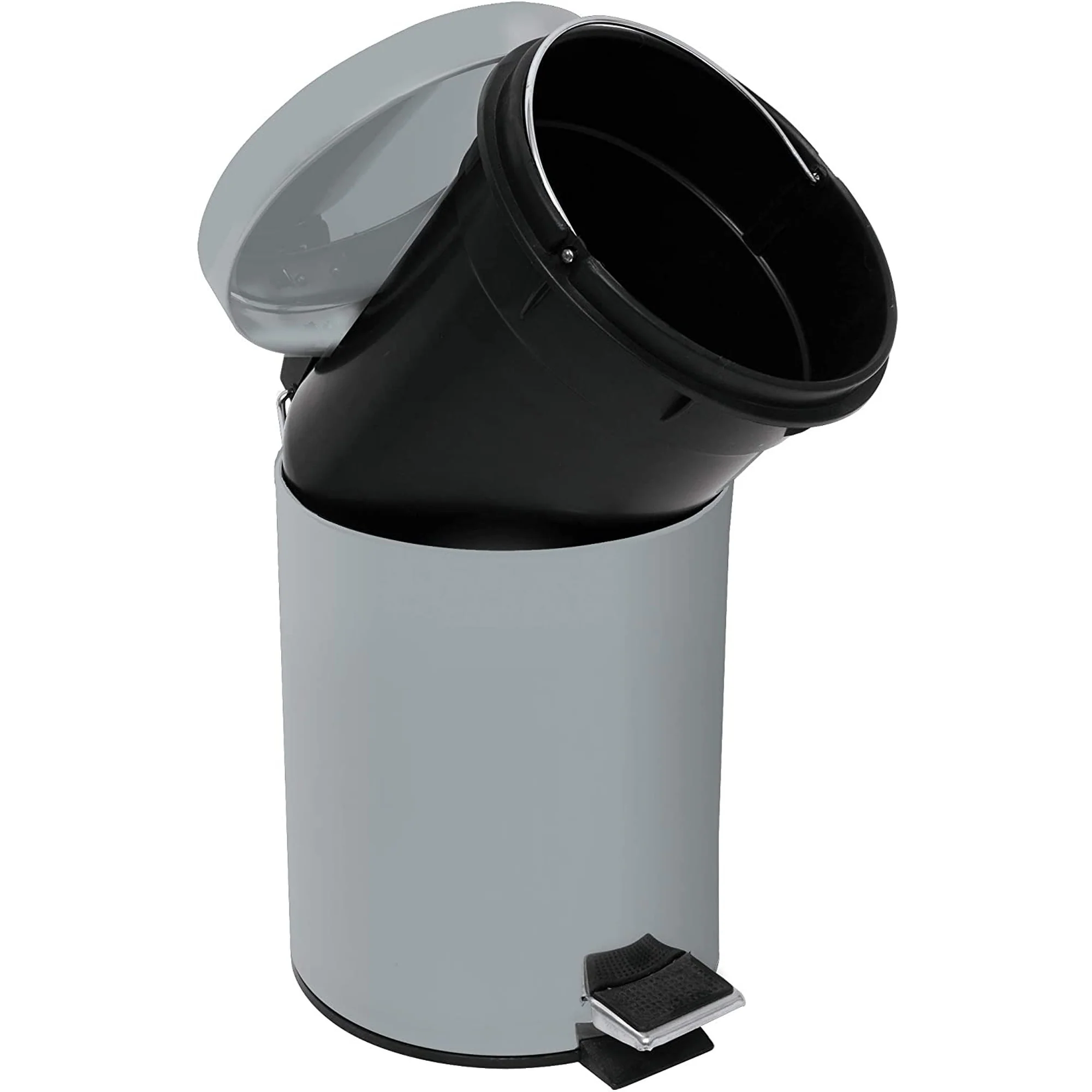 Msv Cubo De Basura Con Pedal (3 L), Color Gris Claro - Image 3