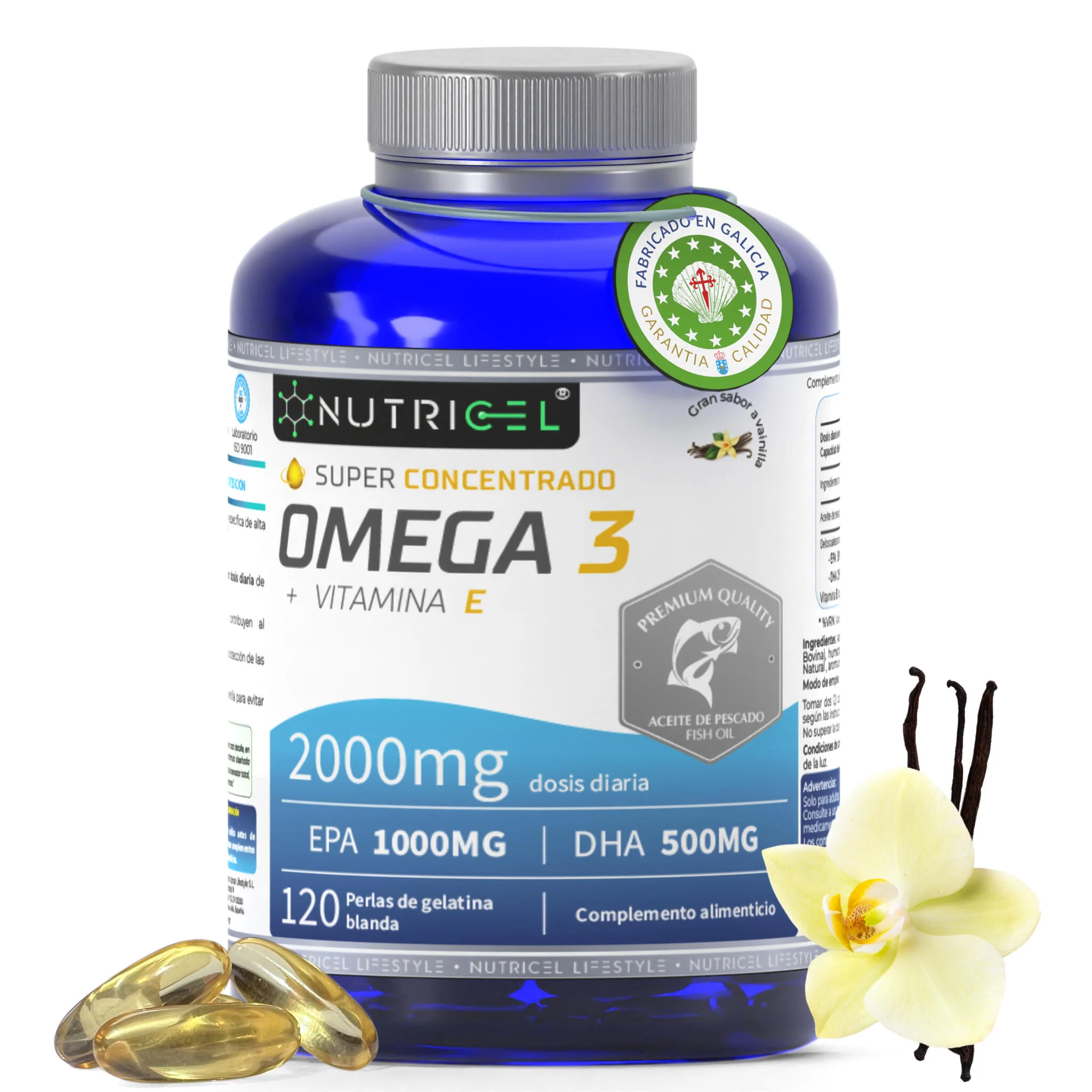 Omega 3 Epa 1000mg Dha 500mg 120 Perlas - Nutricel