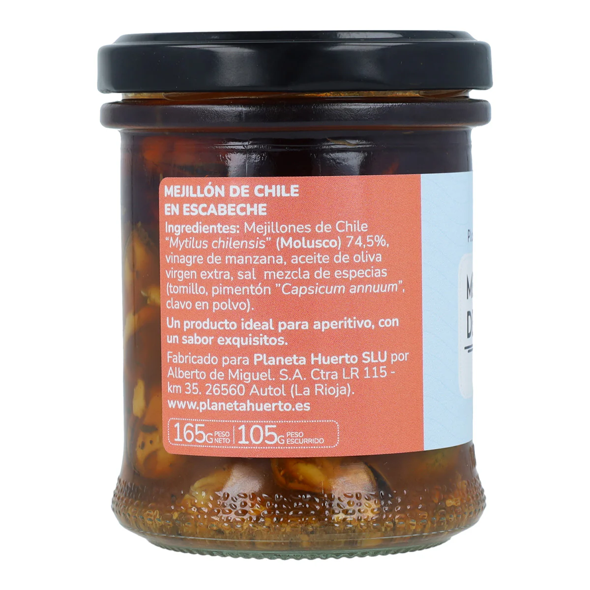 Pack 12x Mejillón de chile en escabeche Planeta Huerto 165 g - Image 3