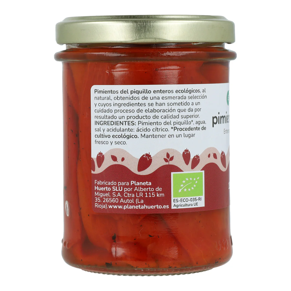 Pack 12x Pimiento piquillo entero ECO Planeta Huerto 185g - Image 3