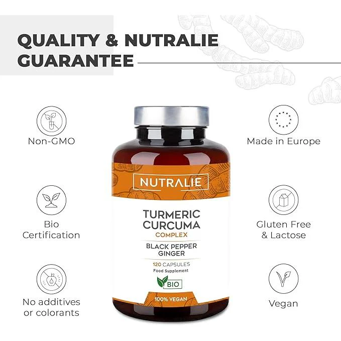 Pack 2 x Nutralie Cúrcuma Complex + Jengibre y Pimienta Negra Orgánica 120 cápsulas - Image 3