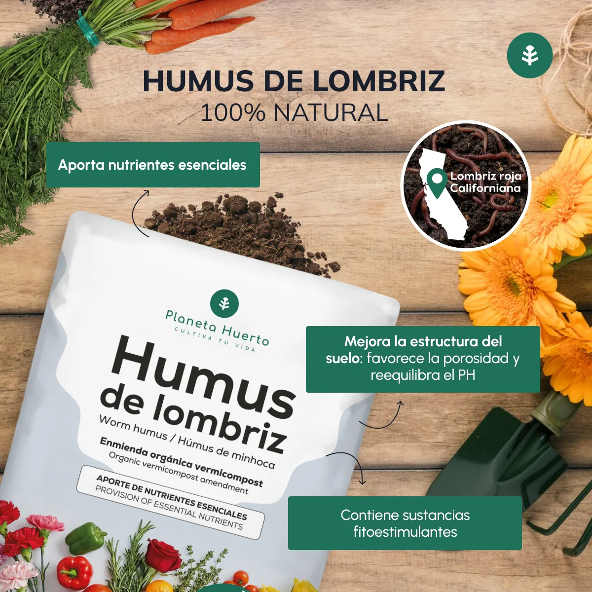 Pack 2x Humus de Lombriz 100% Natural Planeta Huerto 42 L - Image 4