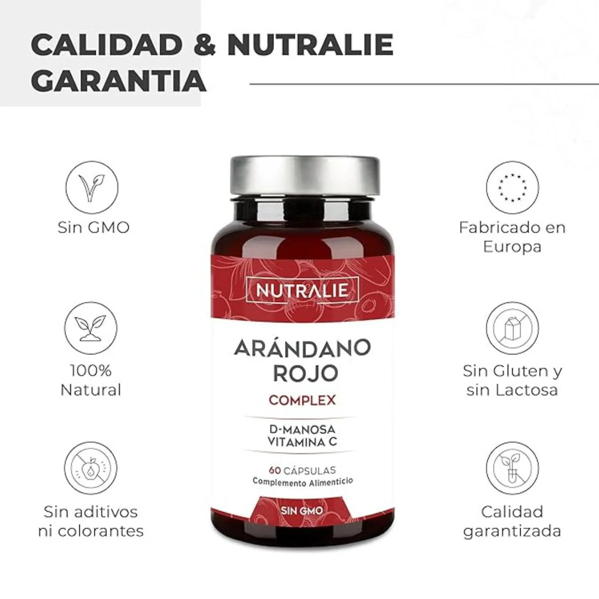 Pack 2x Nutralie Arándano Rojo Americano + Vitamina C y D-Manosa 60 Cápsulas - Image 3