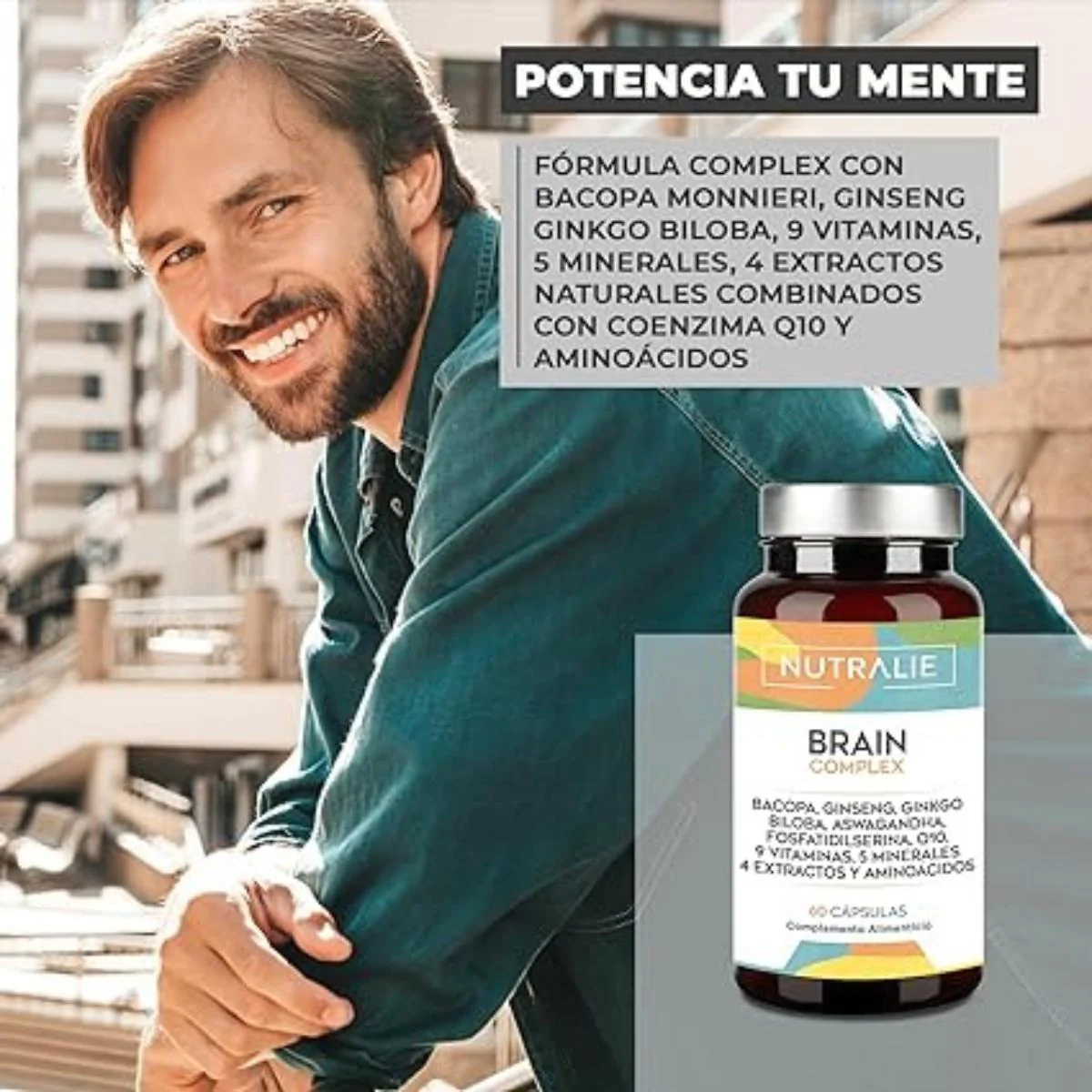 Pack 2x Nutralie Brain Complex Nootrópico con Agilidad Mental 60 Cápsulas - Image 4