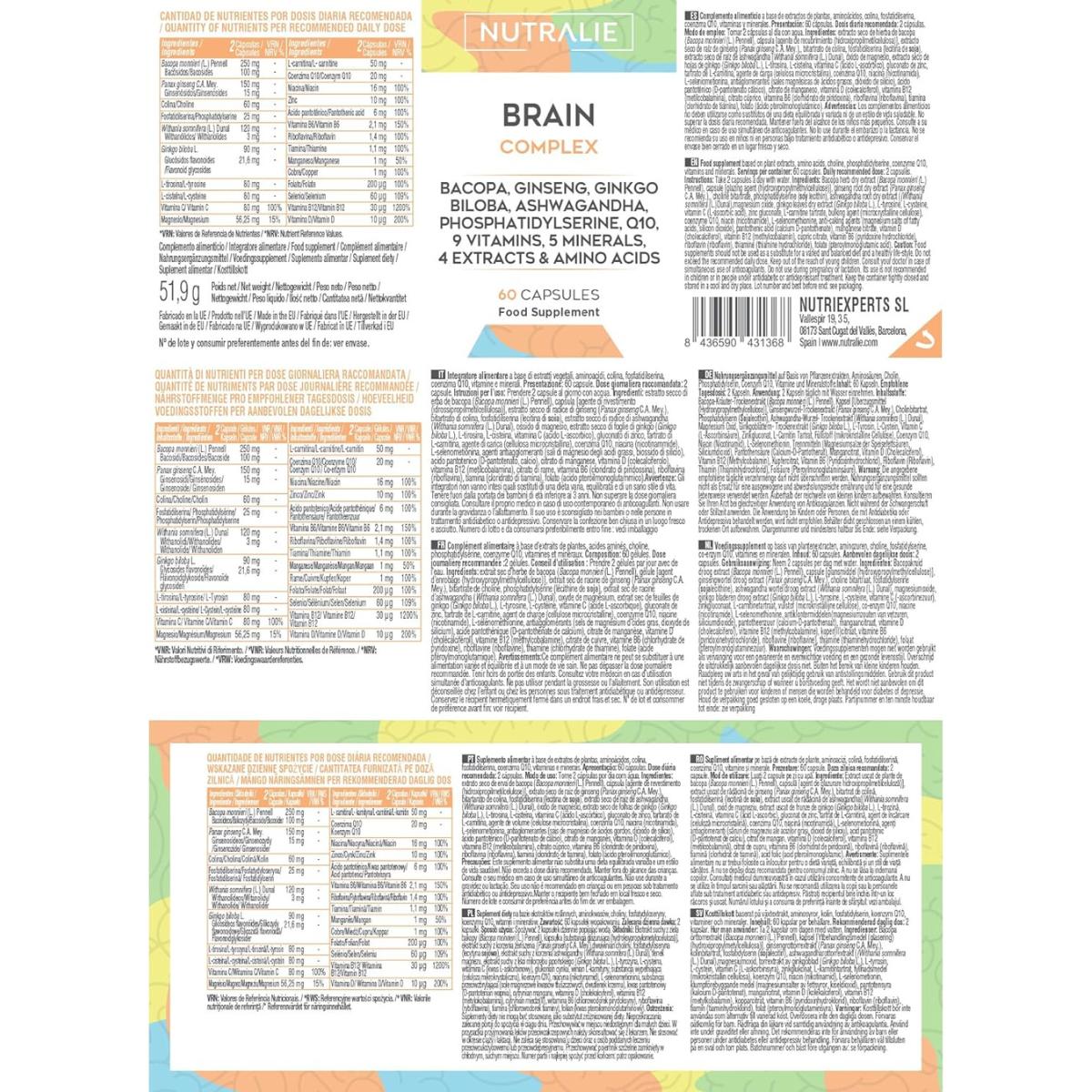 Pack 2x Nutralie Brain Complex Nootrópico con Agilidad Mental 60 Cápsulas - Image 5