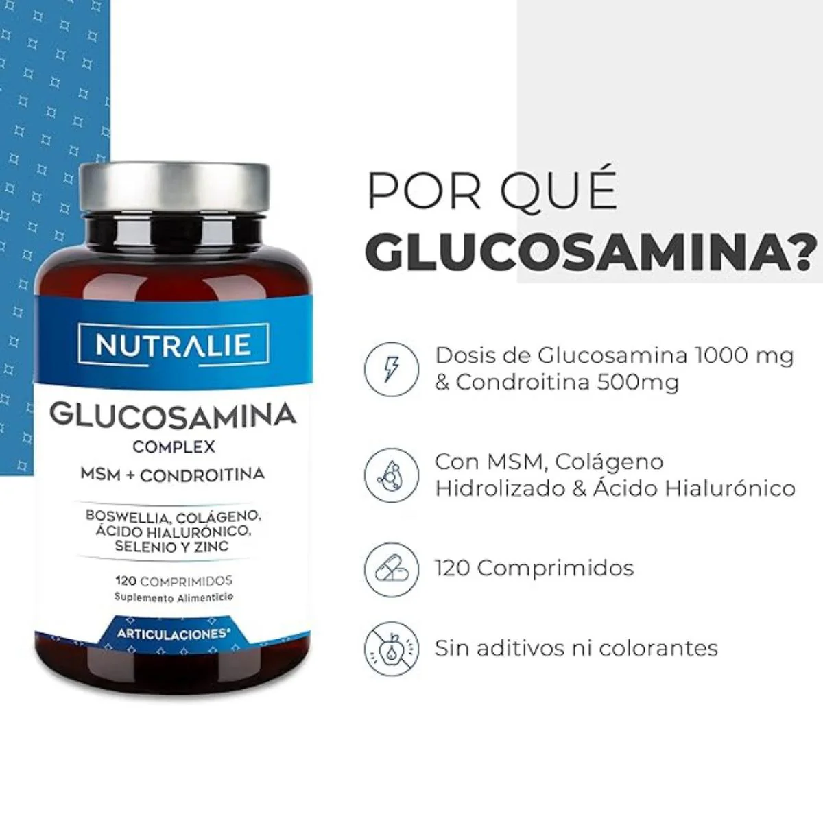 Pack 2x Nutralie Glucosamina Complex + MSN + Condroitina articulaciones 120 comprimidos - Image 2