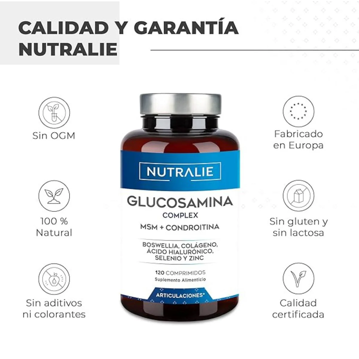 Pack 2x Nutralie Glucosamina Complex + MSN + Condroitina articulaciones 120 comprimidos - Image 3