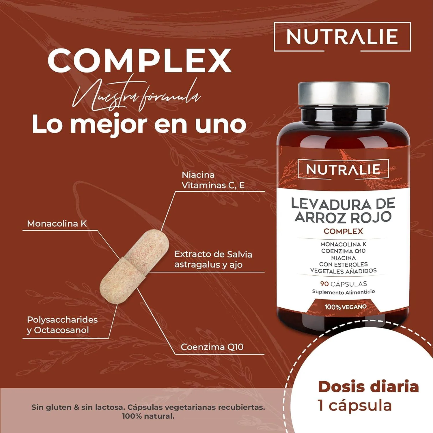 Pack 2x Nutralie Levadura de Arroz Rojo con 2,9mg Monacolina y Q10 90 Cápsulas - Image 5
