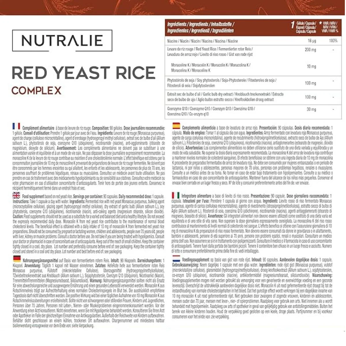 Pack 2x Nutralie Levadura de Arroz Rojo con 2,9mg Monacolina y Q10 90 Cápsulas - Image 7