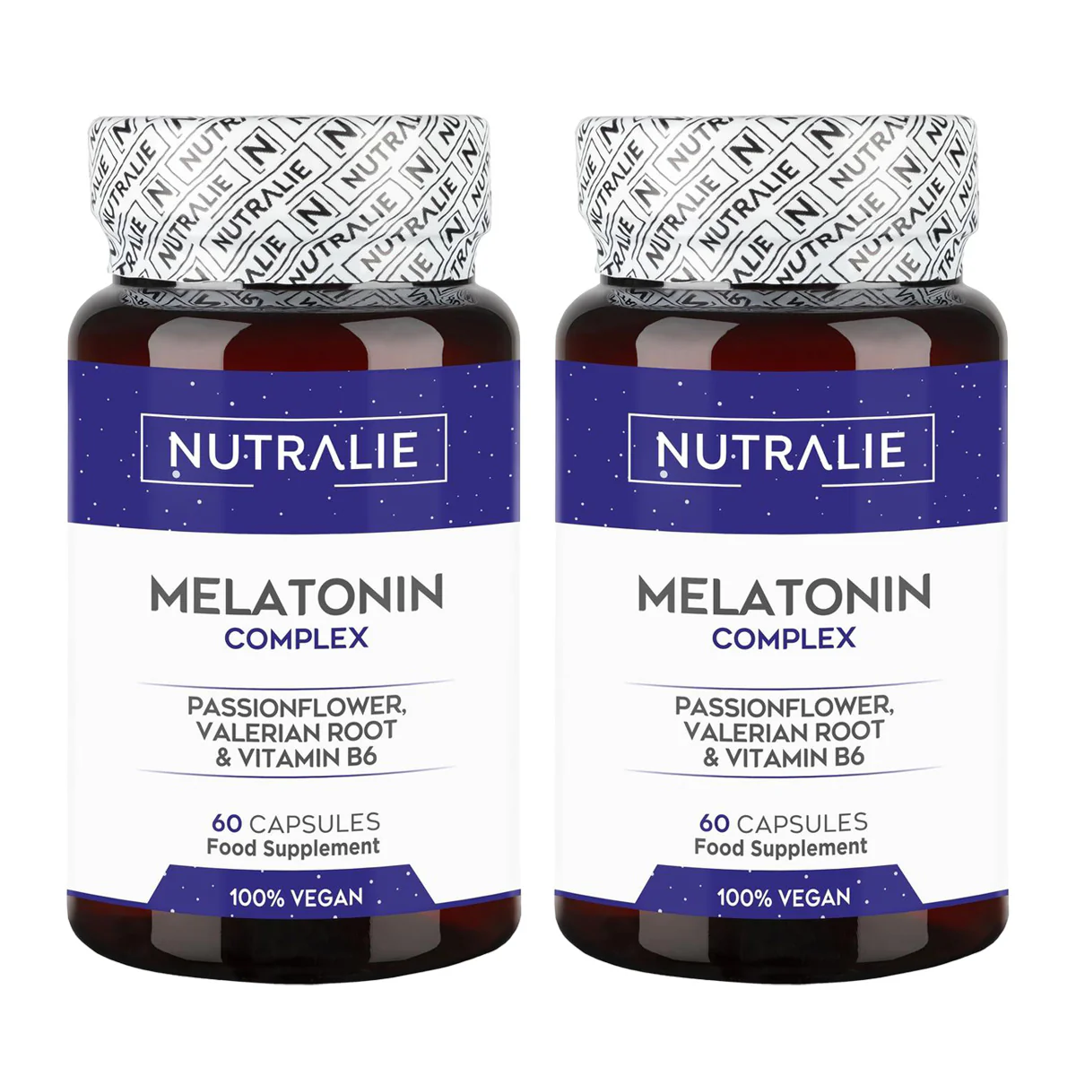 Pack 2x Nutralie Melatonina con Pasiflora + Raíz Valeriana + B6 60 cápsulas