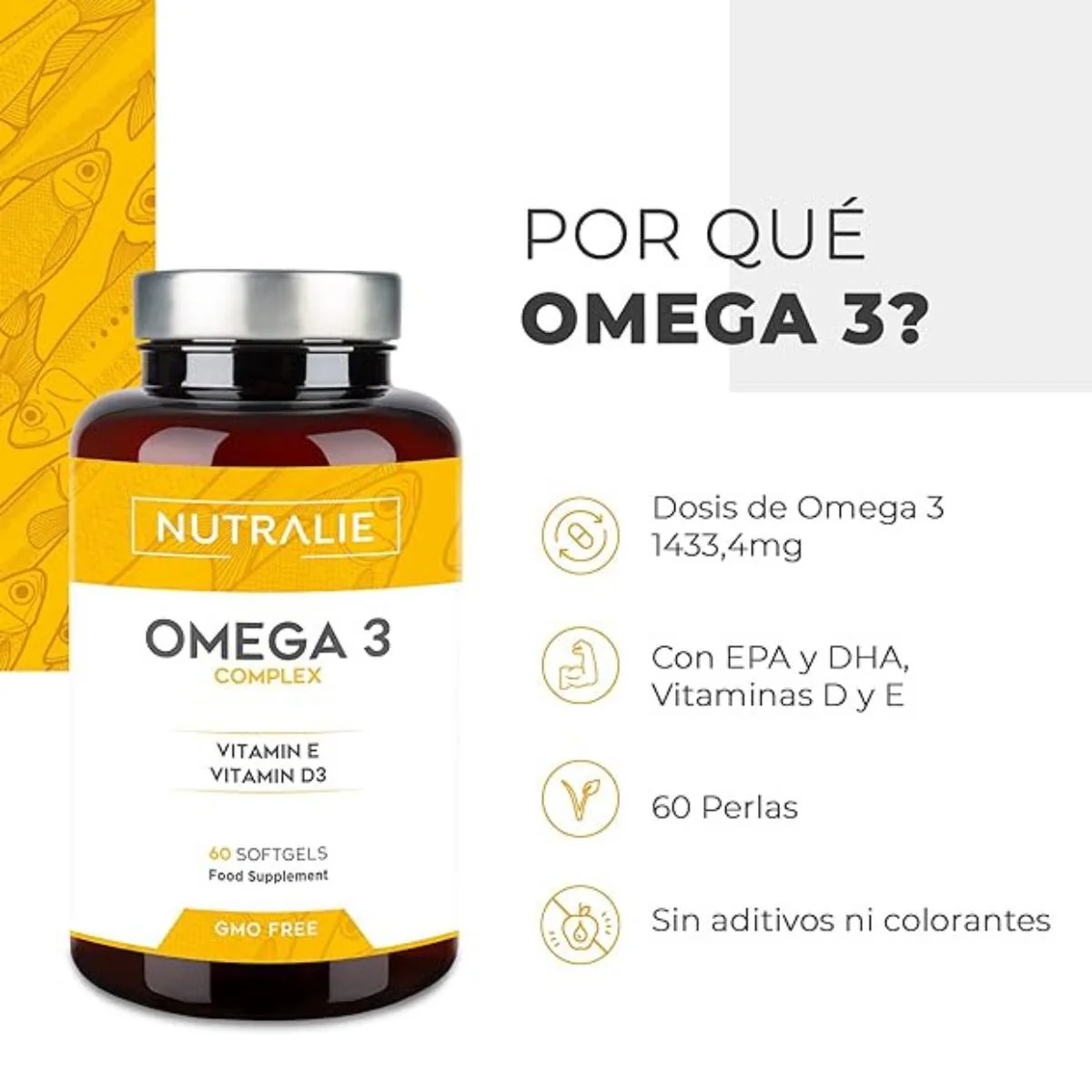 Pack 2x Nutralie Omega 3 Complex 2000mg + Vit E y D3 DHA EPA 60 softgels - Image 3