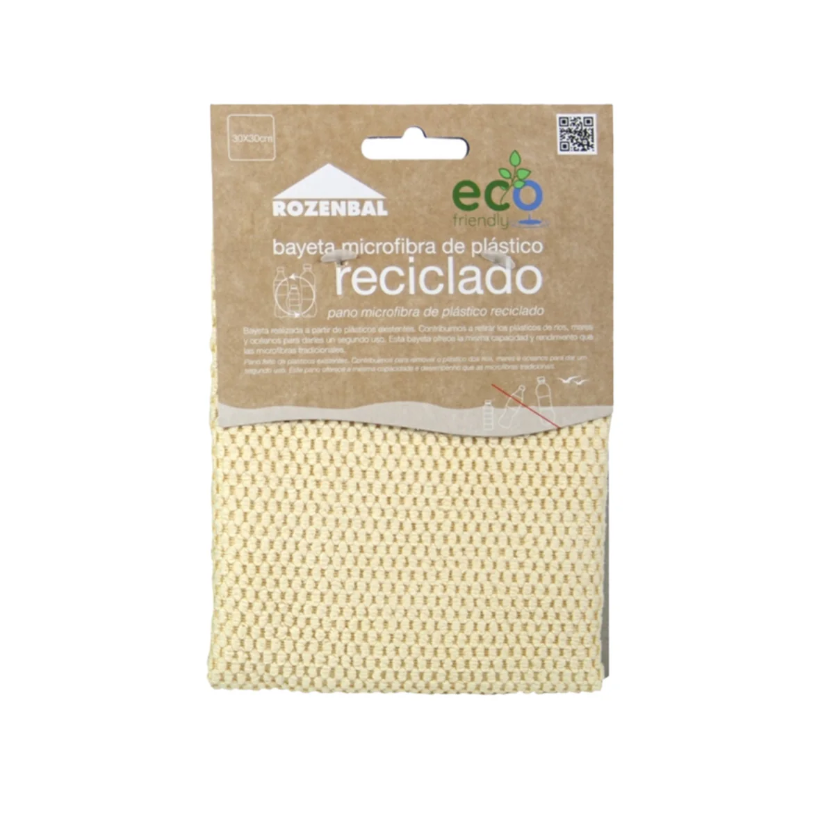 Pack 3x Bayetas PET reciclado microfibra 30 x 30 cm Eco Friendly ROZENBAL - Image 3