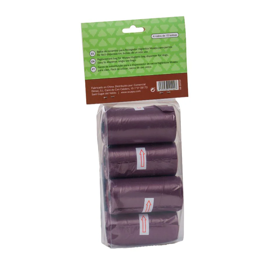Pack 4 Rollos Color Marrón De Bolsas Higiénicas Recoge Excrementos De Perro. Rollos De 15 Bolsas - Image 2