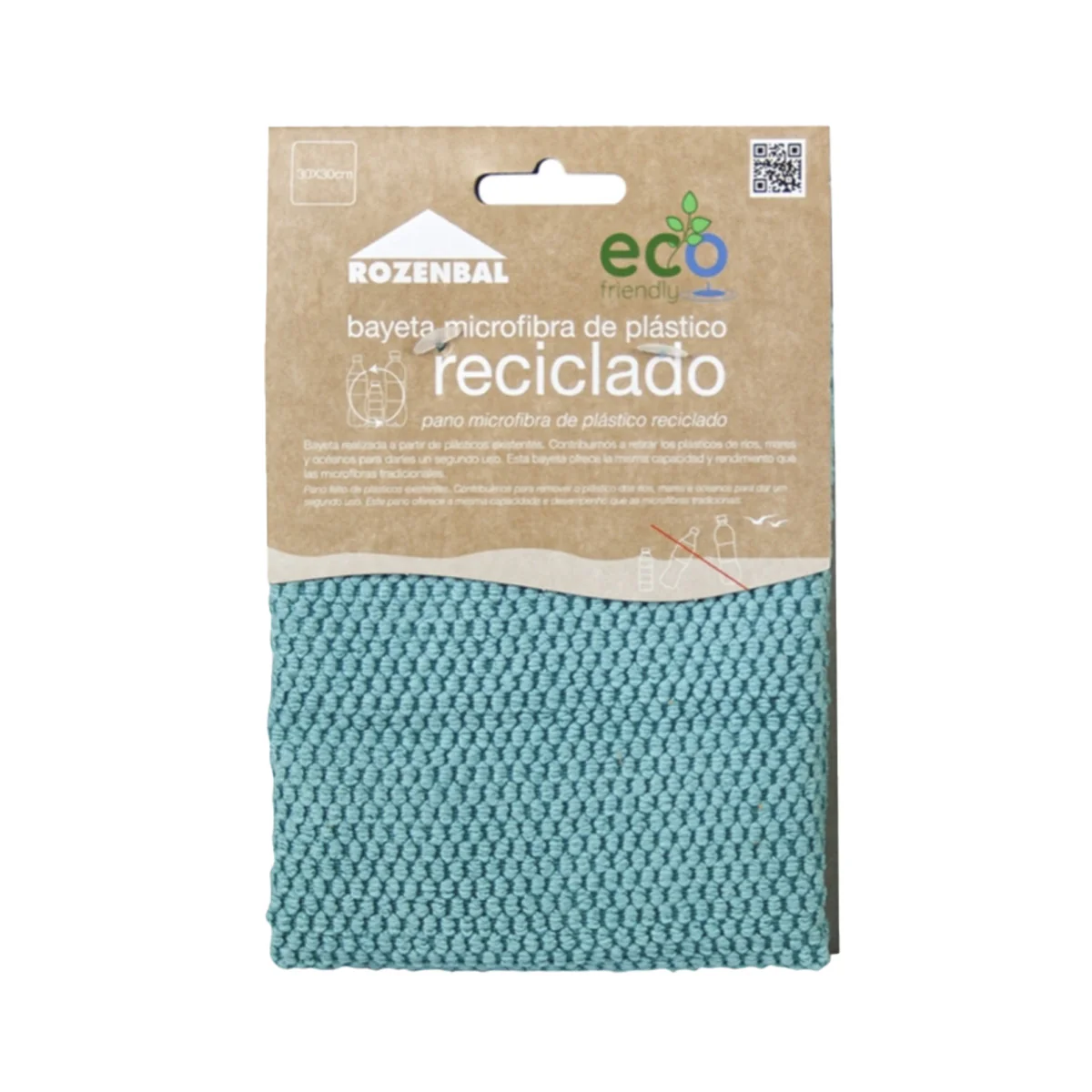 Pack 5x Bayetas PET reciclado microfibra 30 x 30 cm Eco Friendly ROZENBAL - Image 2