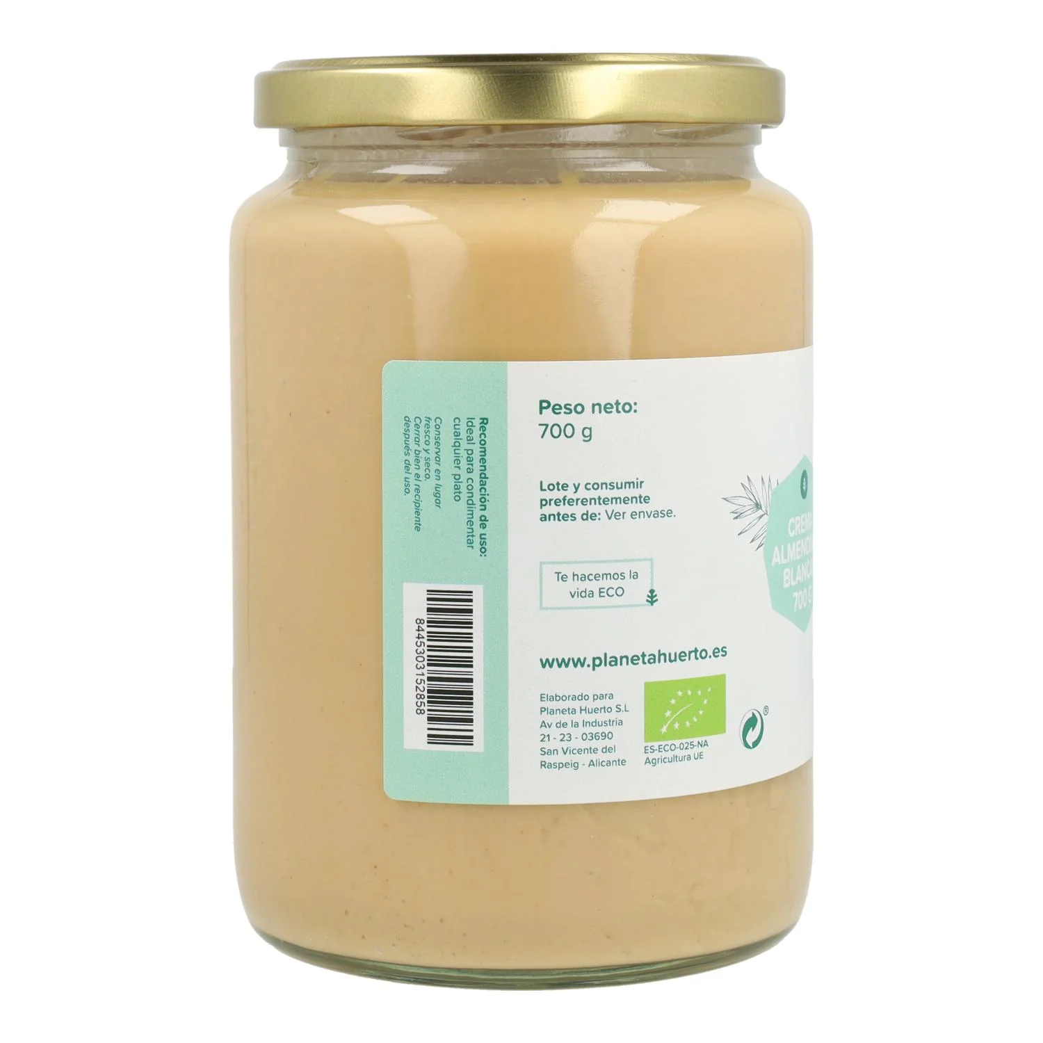 Pack 6x Crema de Almendras Blancas ECO Planeta Huerto 700 g - Image 3