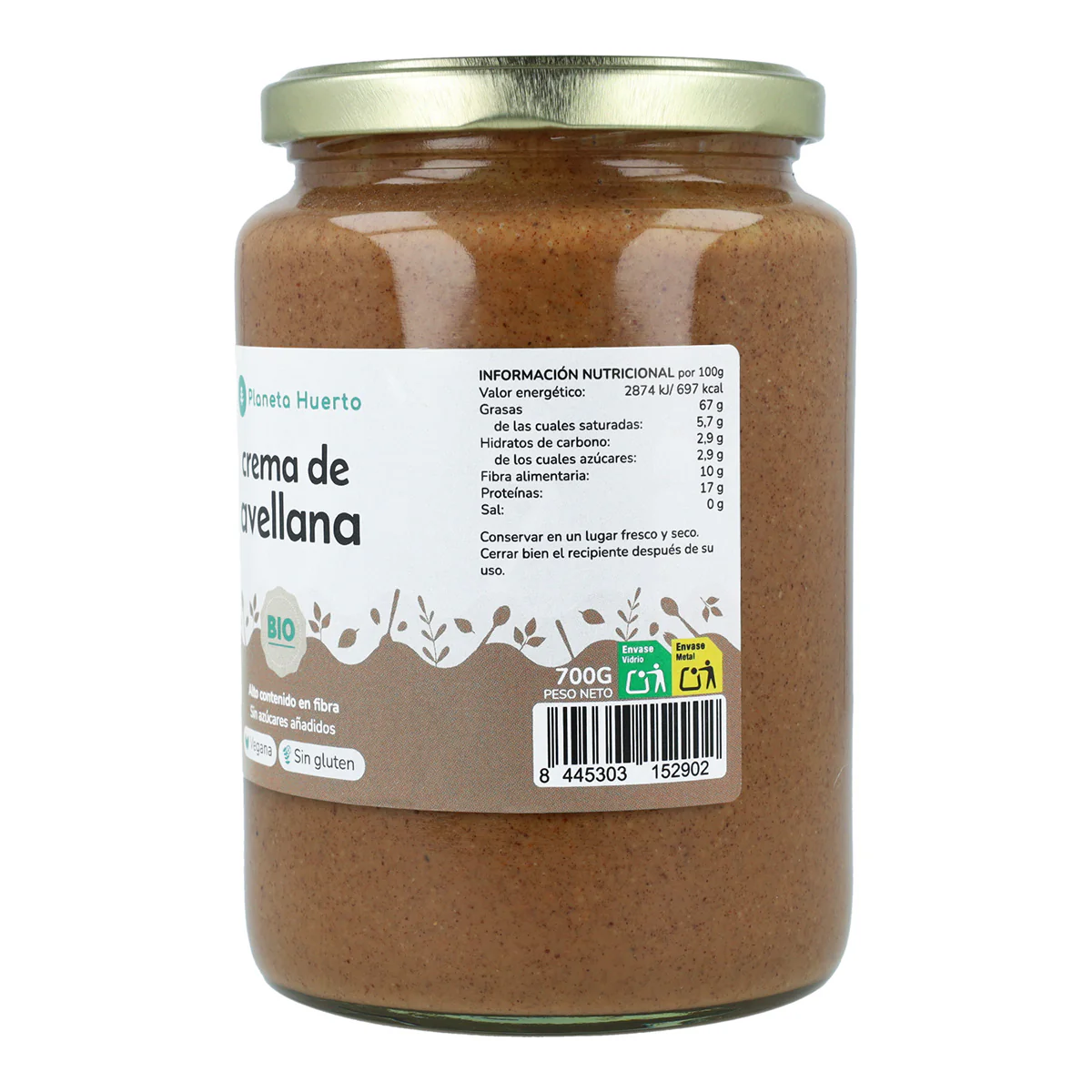 Pack 6x Crema de Avellanas ECO Planeta Huerto 700g - Image 2
