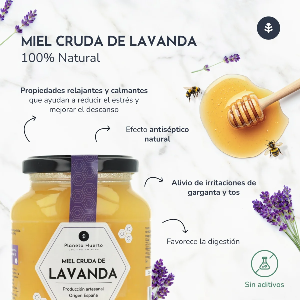 Pack 6x Miel Cruda de Lavanda Planeta Huerto 1 Kg - Image 5