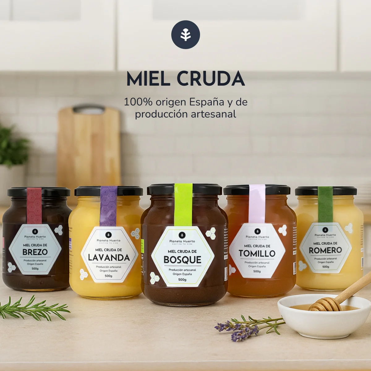 Pack 6x Miel Cruda de Tomillo Planeta Huerto 500 g - Image 7