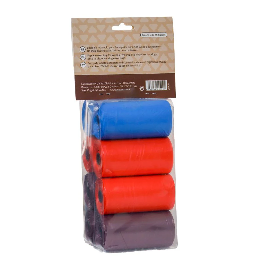 Pack 8 Rollos Colores Variados De Bolsas Higiénicas Recoge Excrementos De Perro. Rollos De 15 Bolsas - Image 3