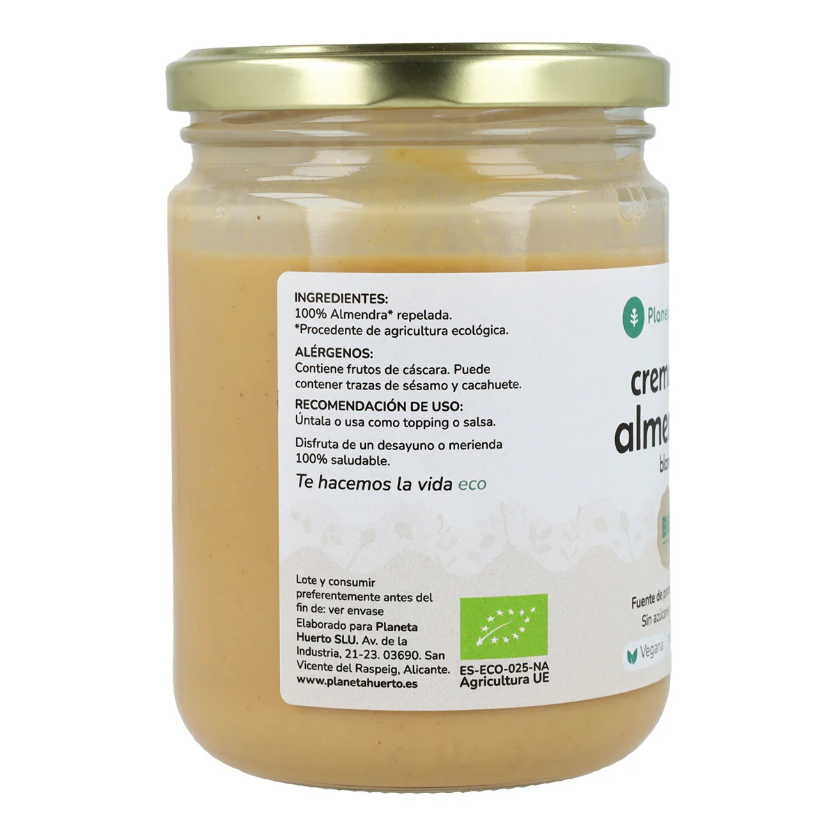 Pack 9x Crema de Almendras Blancas ECO Planeta Huerto 350g - Image 3