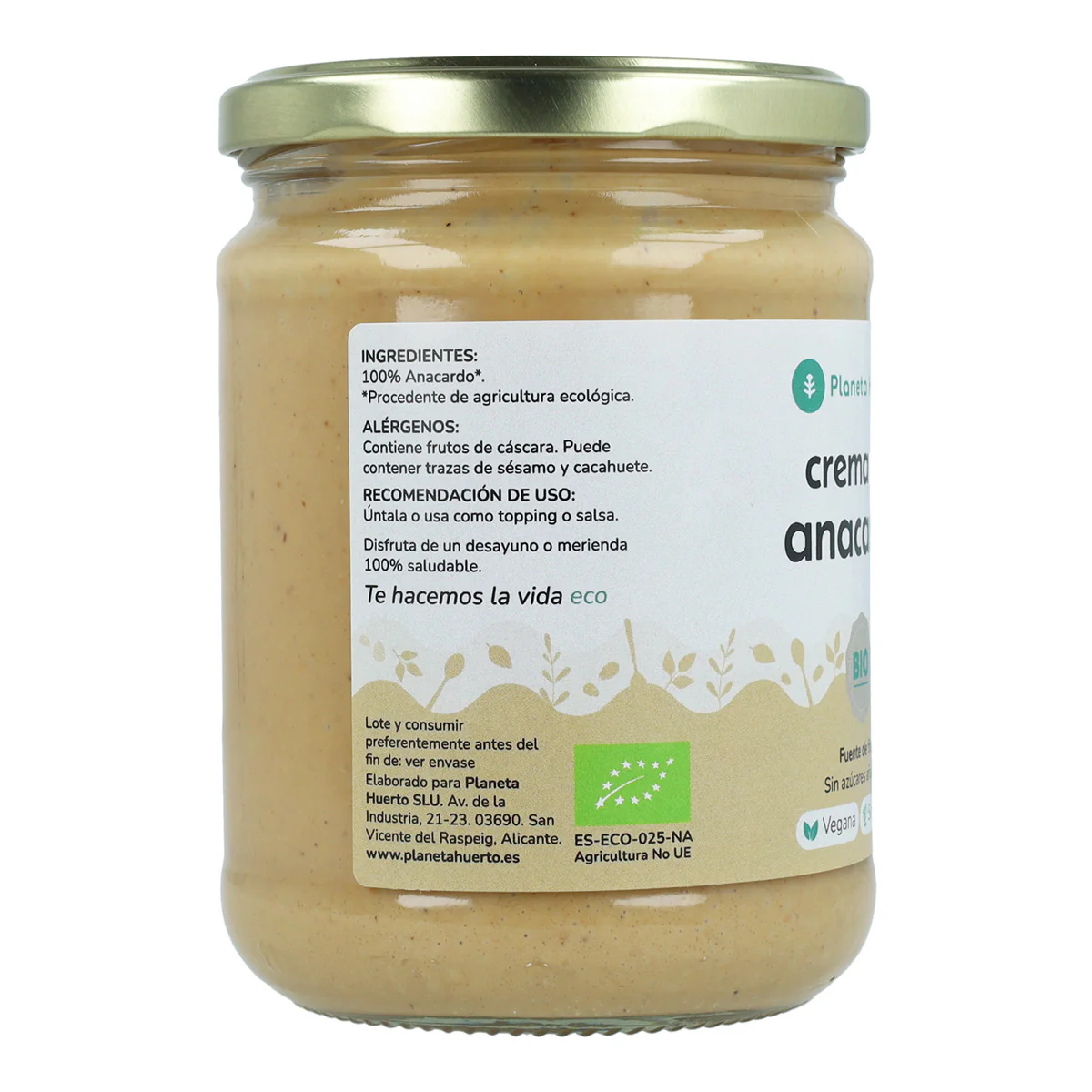 Pack 9x Crema de Anacardo ECO Planeta Huerto 350 g - Image 3
