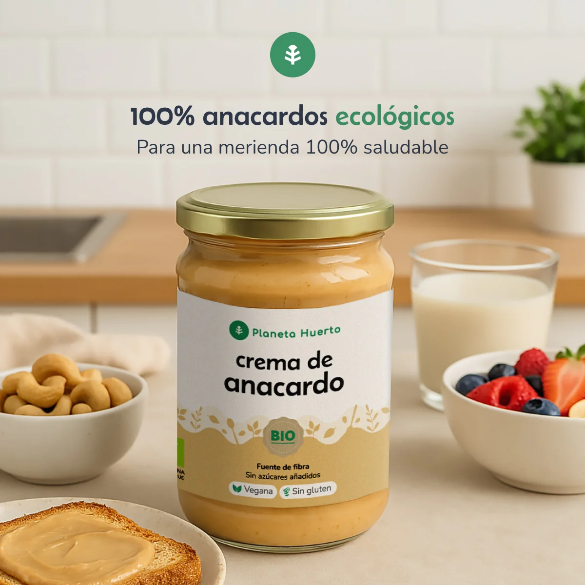 Pack 9x Crema de Anacardo ECO Planeta Huerto 350 g - Image 5