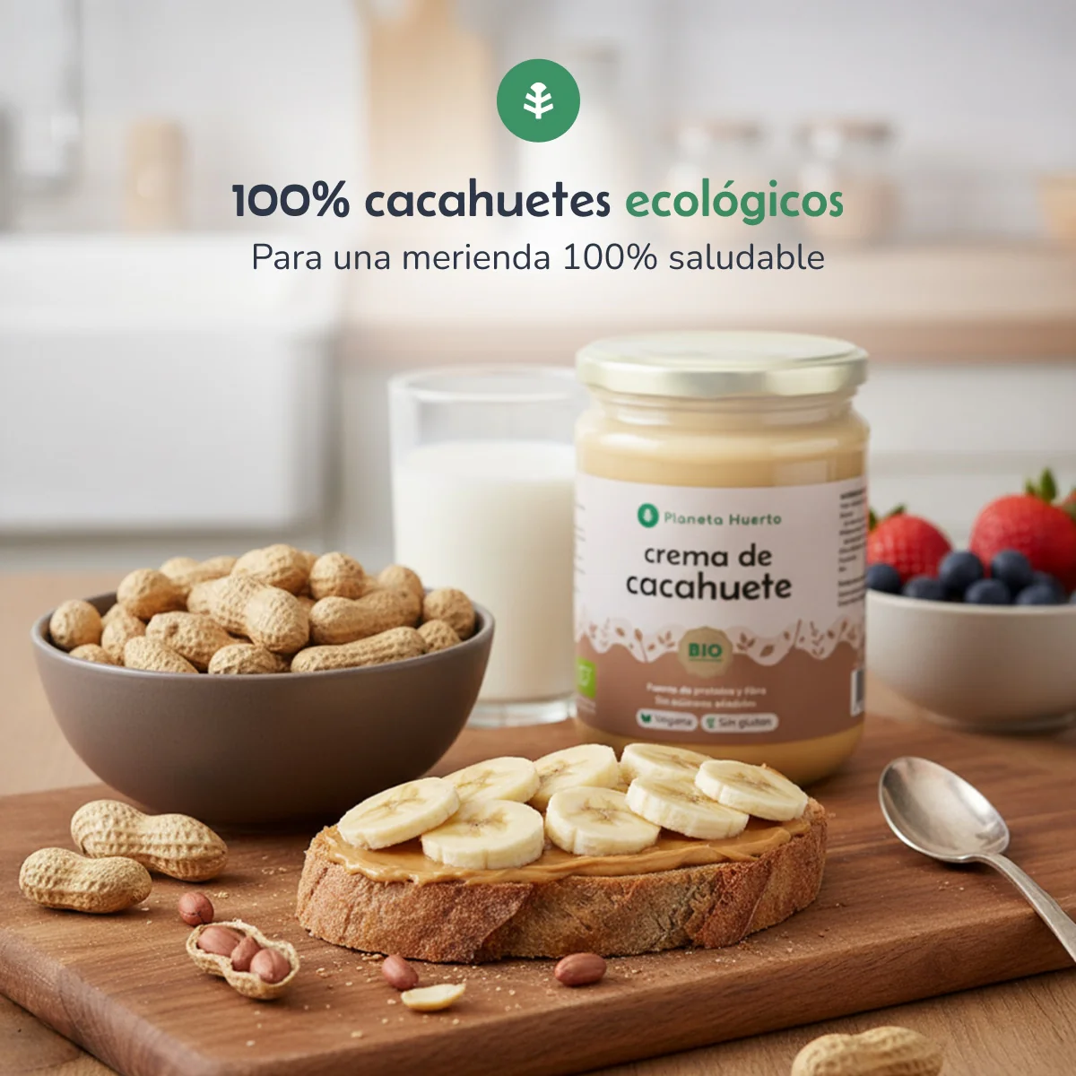 Pack 9x Crema de Cacahuetes ECO Planeta Huerto 350g - Image 4