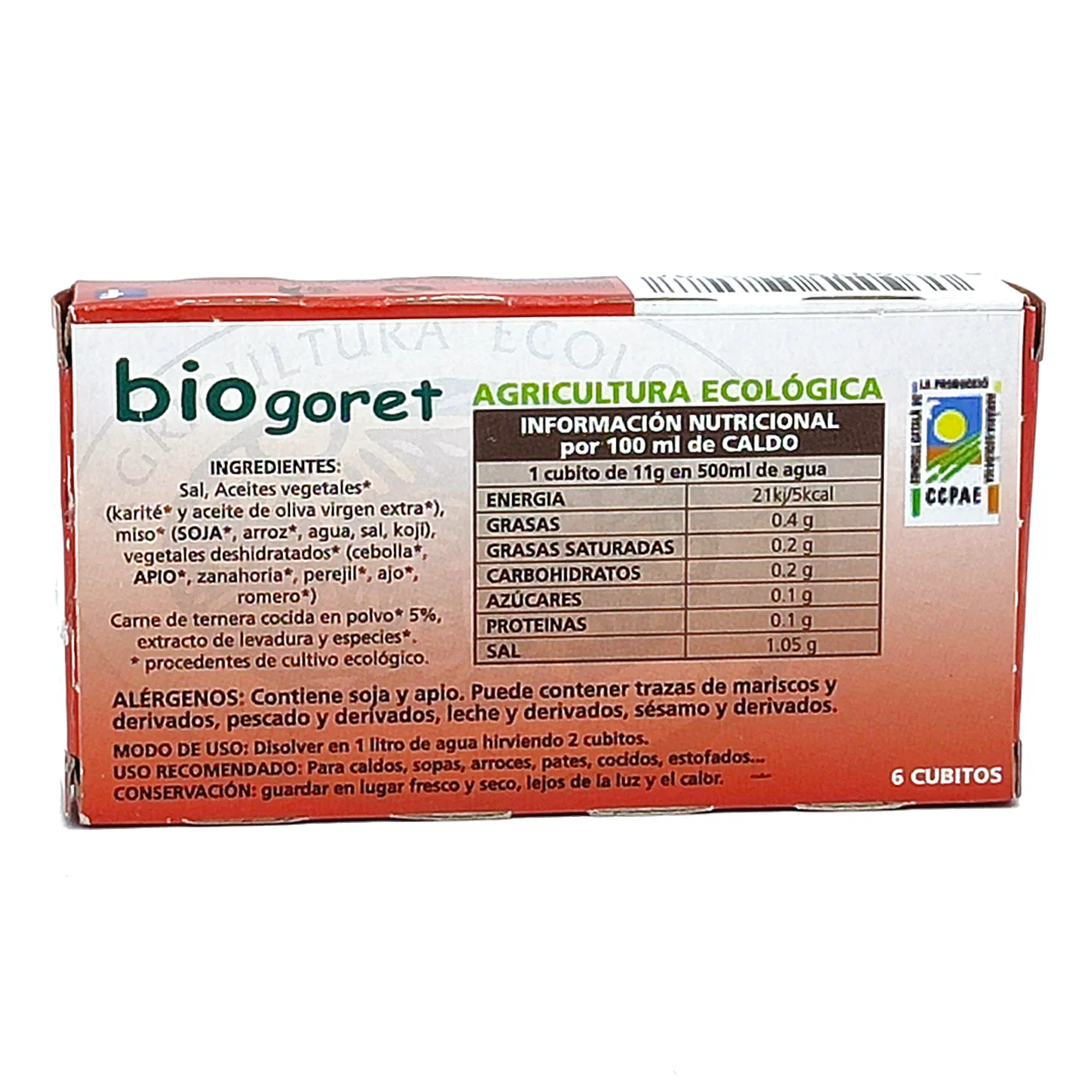 Pack Cubitos De Caldo De Ternera Y Verduras Bajo En Sal Eco Biogoret - Image 3