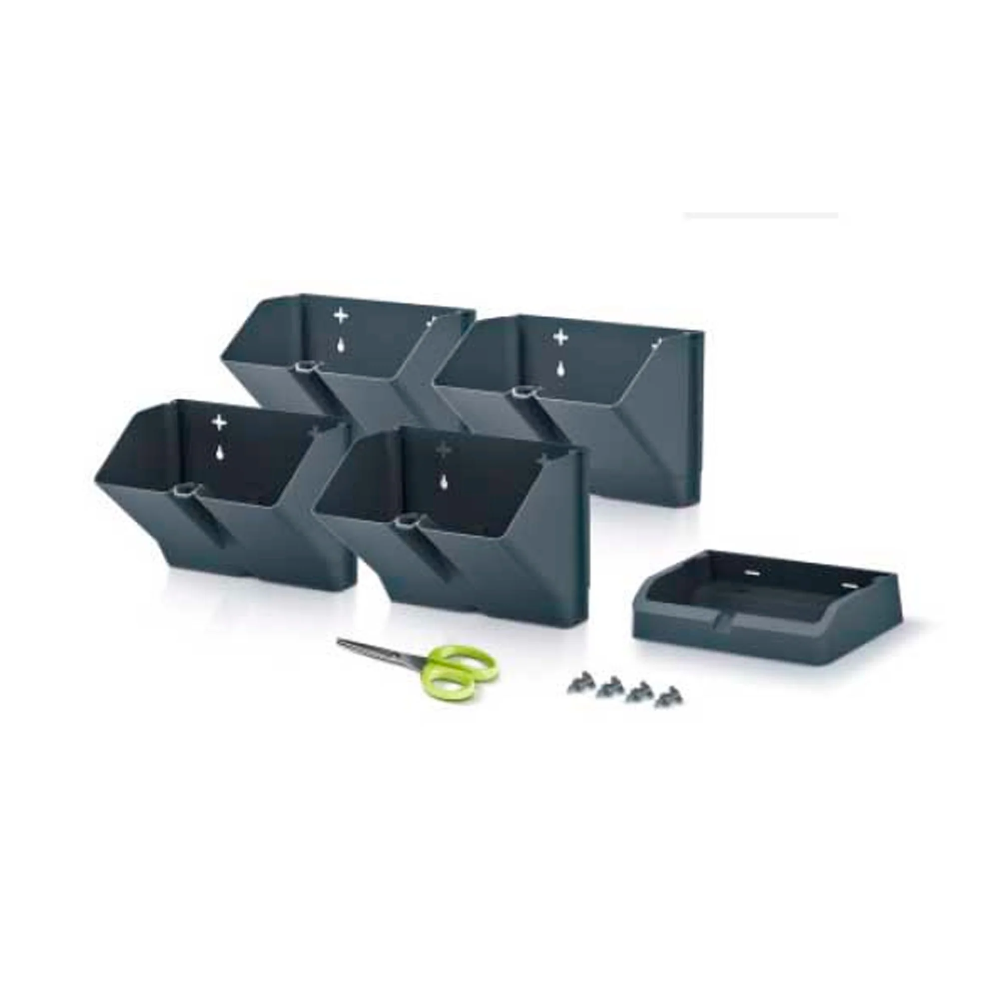 Pack de 2 Maceteros Verticales Prosperplast Mini Cascade de Plástico Blanco (19.5 x 11.4 x 47.5 cm) + 2 Tijeras de Jardín - Image 4