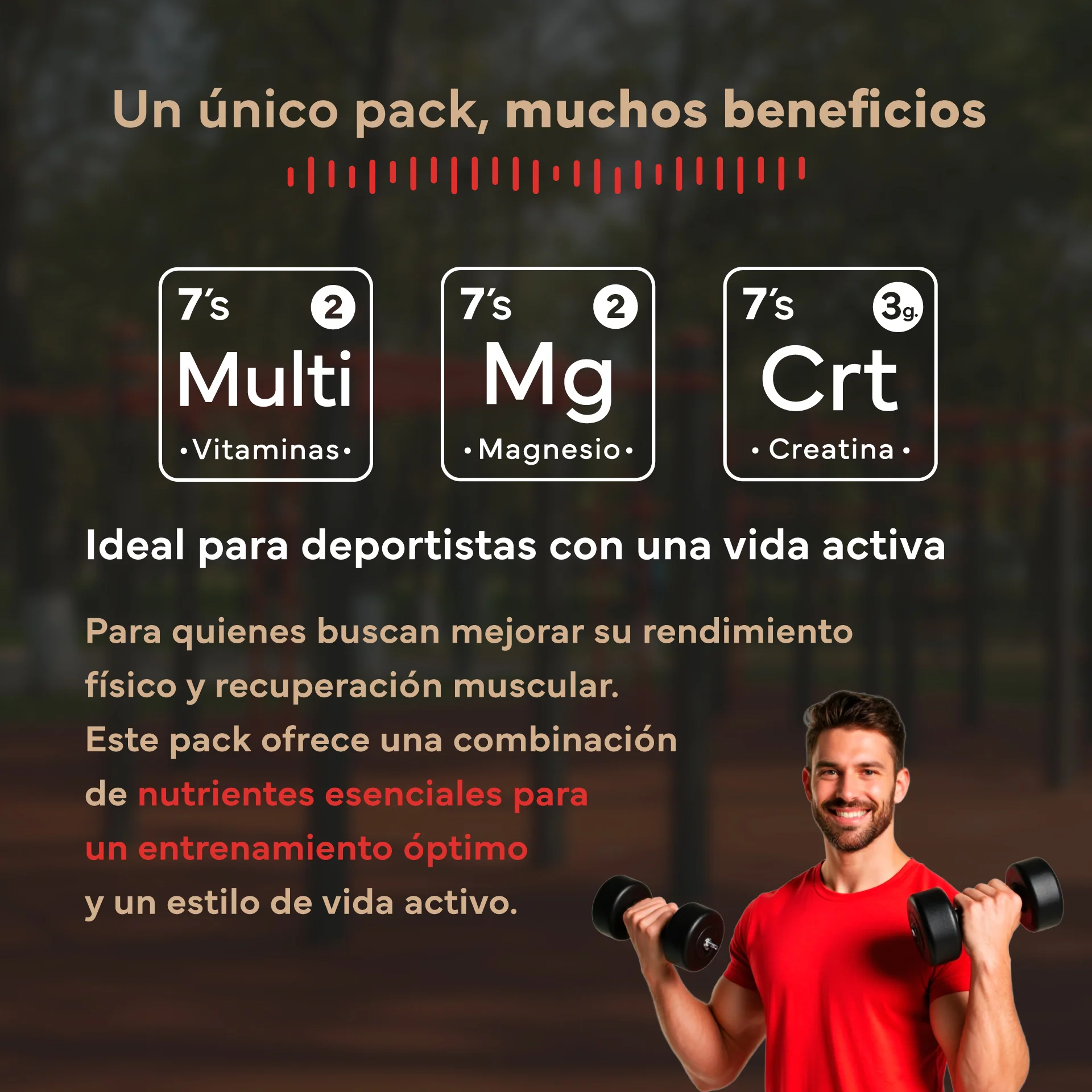 Pack Rendimiento. Con Creatina, Magnesio y Multivitaminas. Sevens Nutrition. Energía y Rendimiento - Image 3