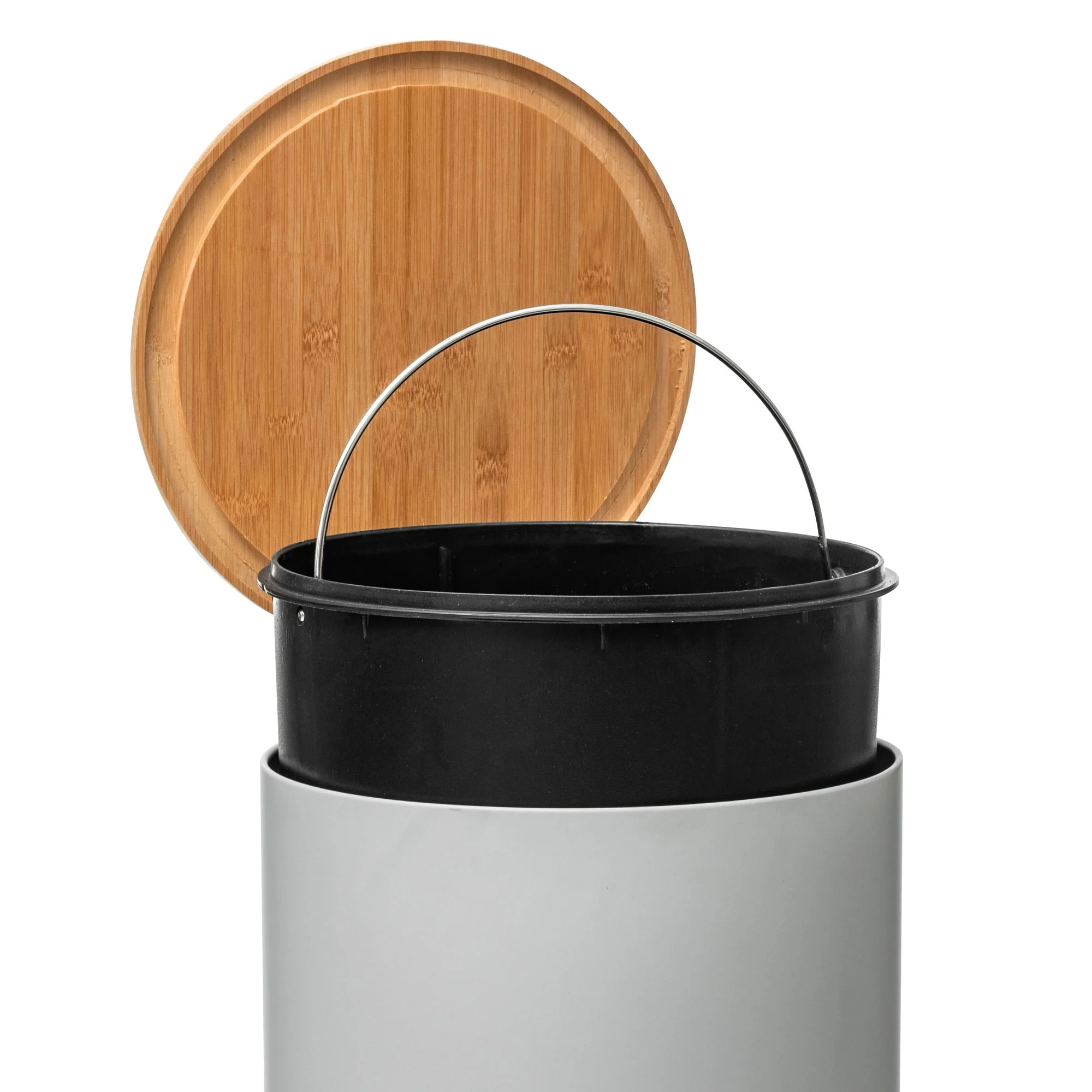 Papelera / Cubo De Basura / Contenedor De Residuos Con Pedal 30l Blanco Natureo - Image 4
