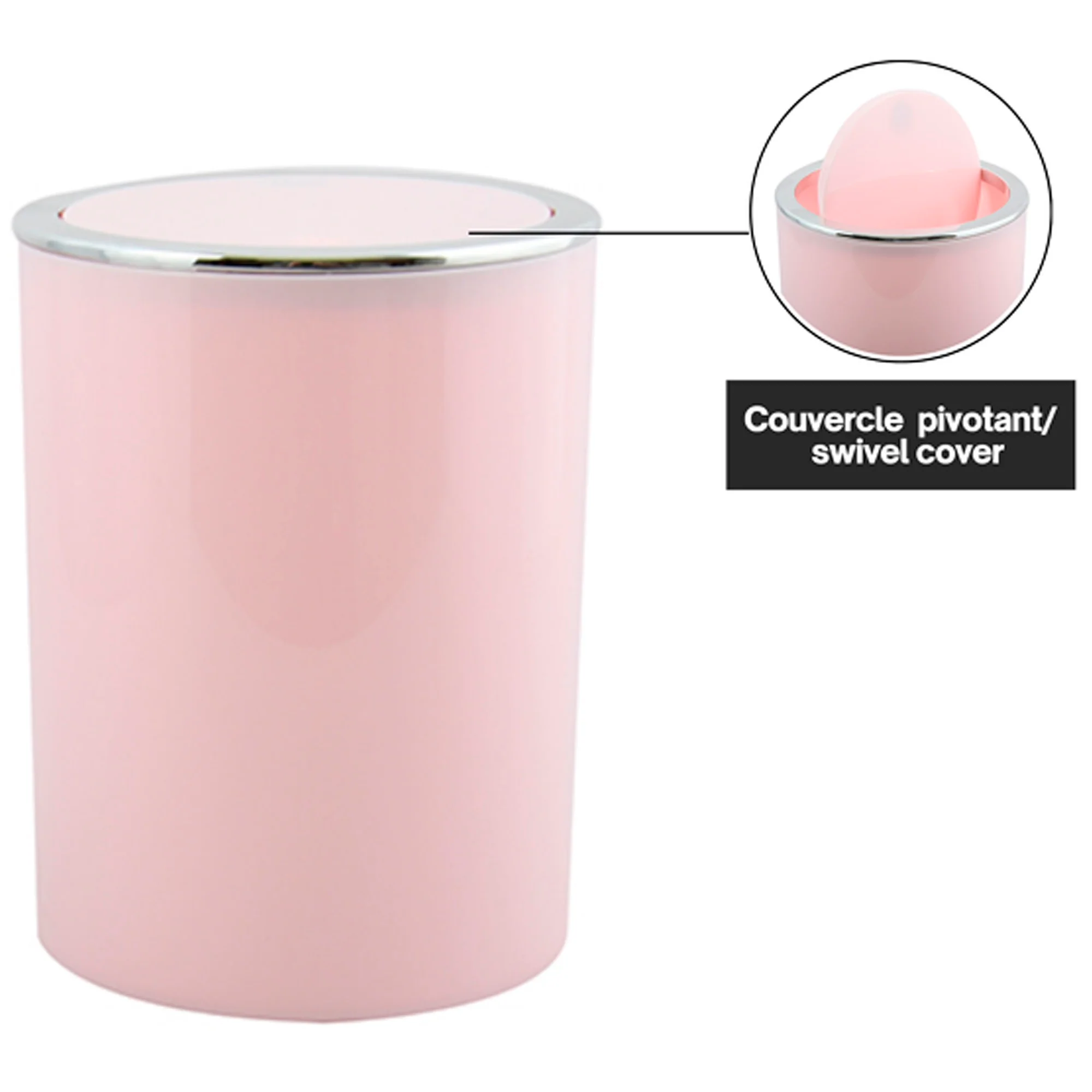 Papelera De Oficina Msv aspen 6l De Plastico En Color Rosa - Image 2