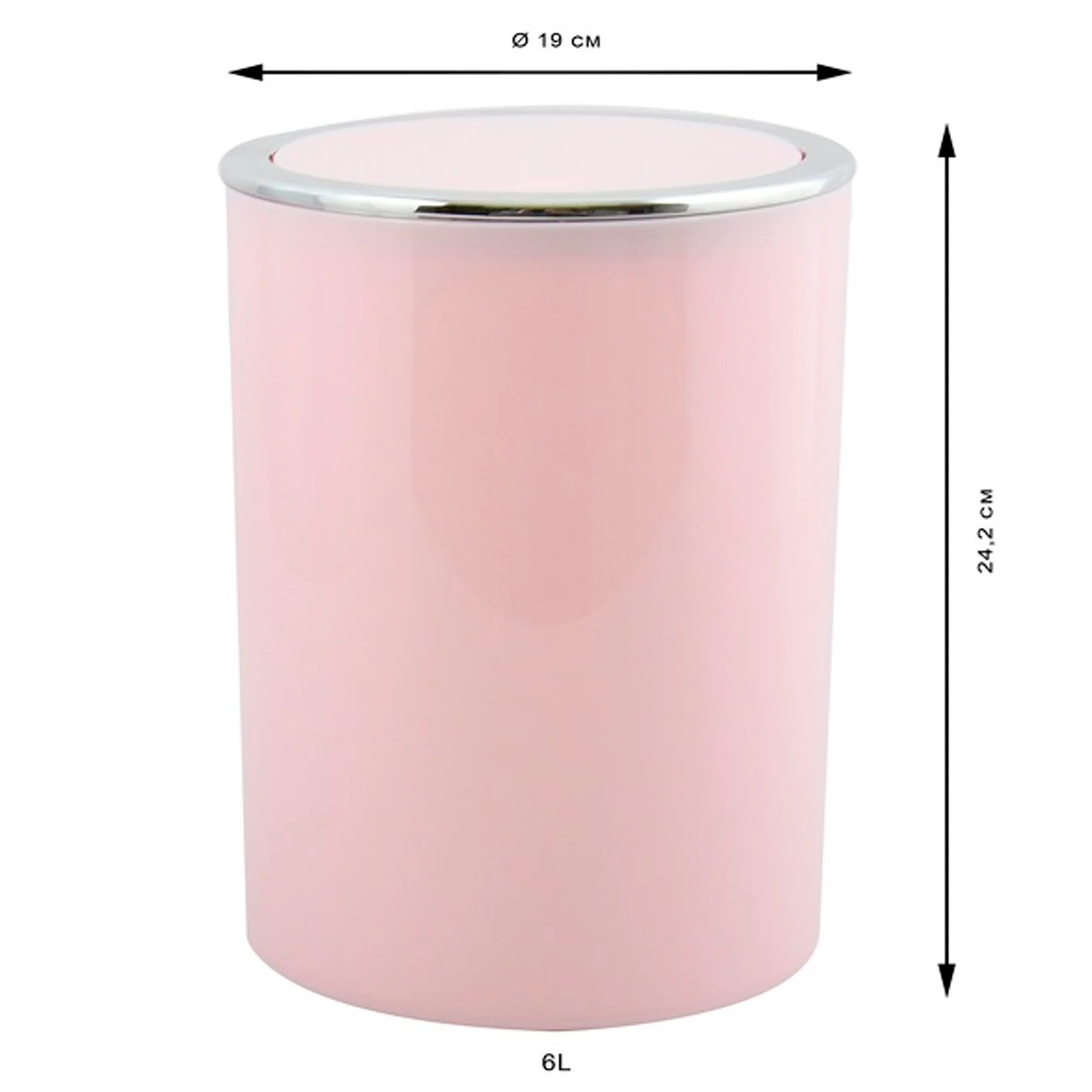 Papelera De Oficina Msv aspen 6l De Plastico En Color Rosa - Image 3