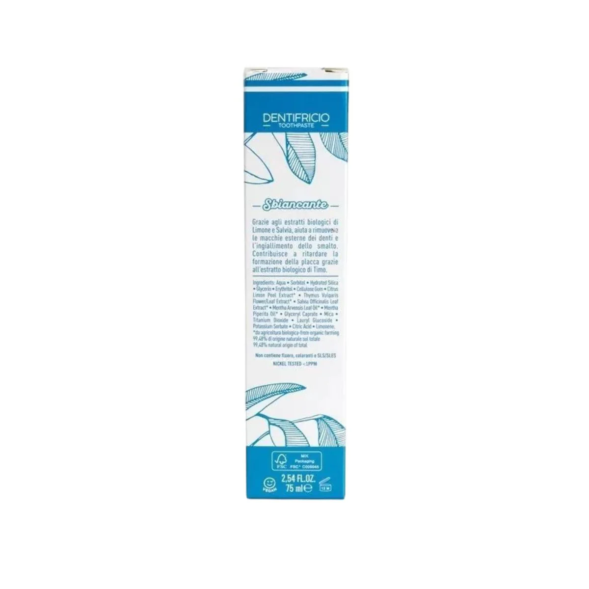 Pasta de dientes blanqueadora natural de menta Ecológica Officina Naturae 75 ml - Image 2
