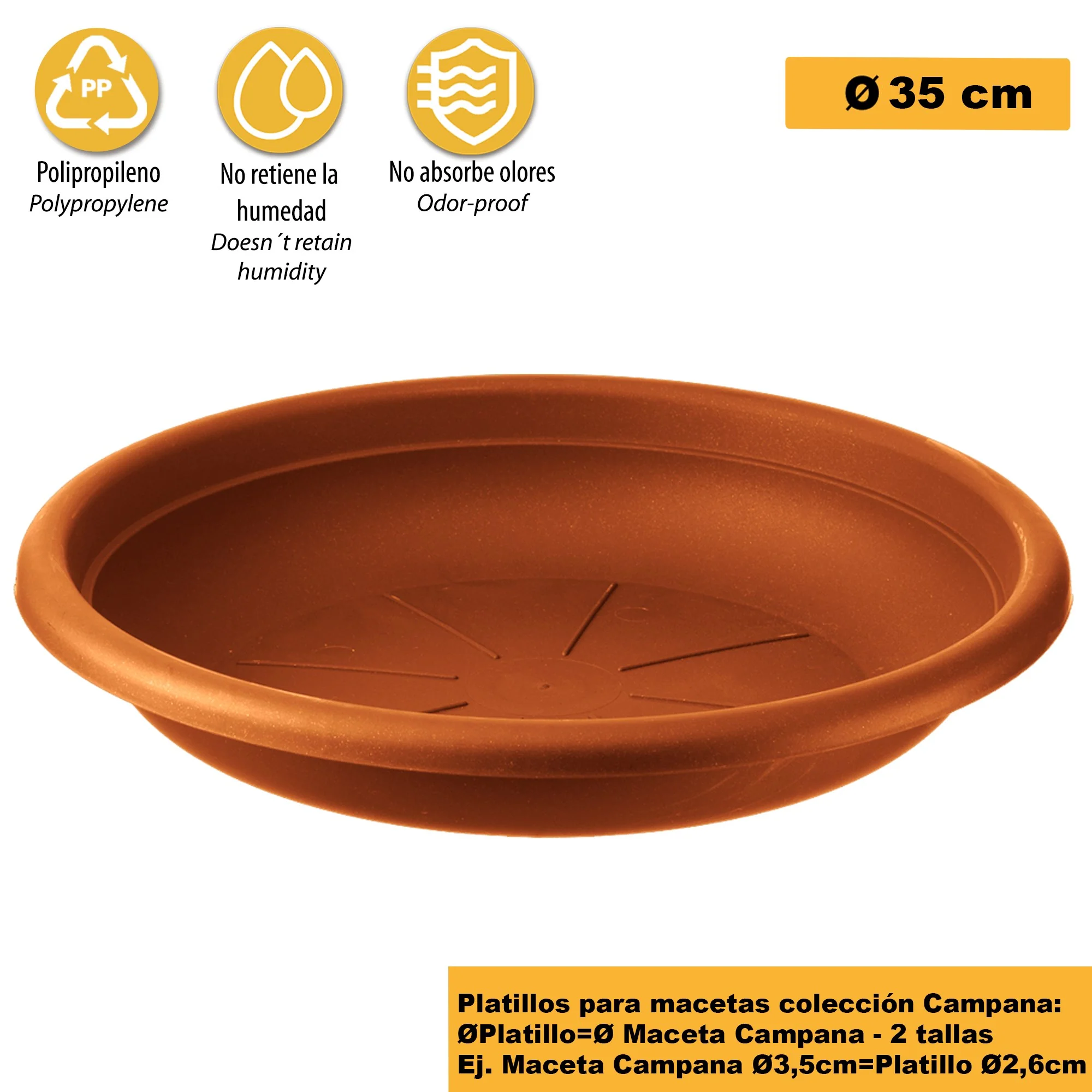 Platillo Para Maceta Ø 35 Cm Terracota - Image 3