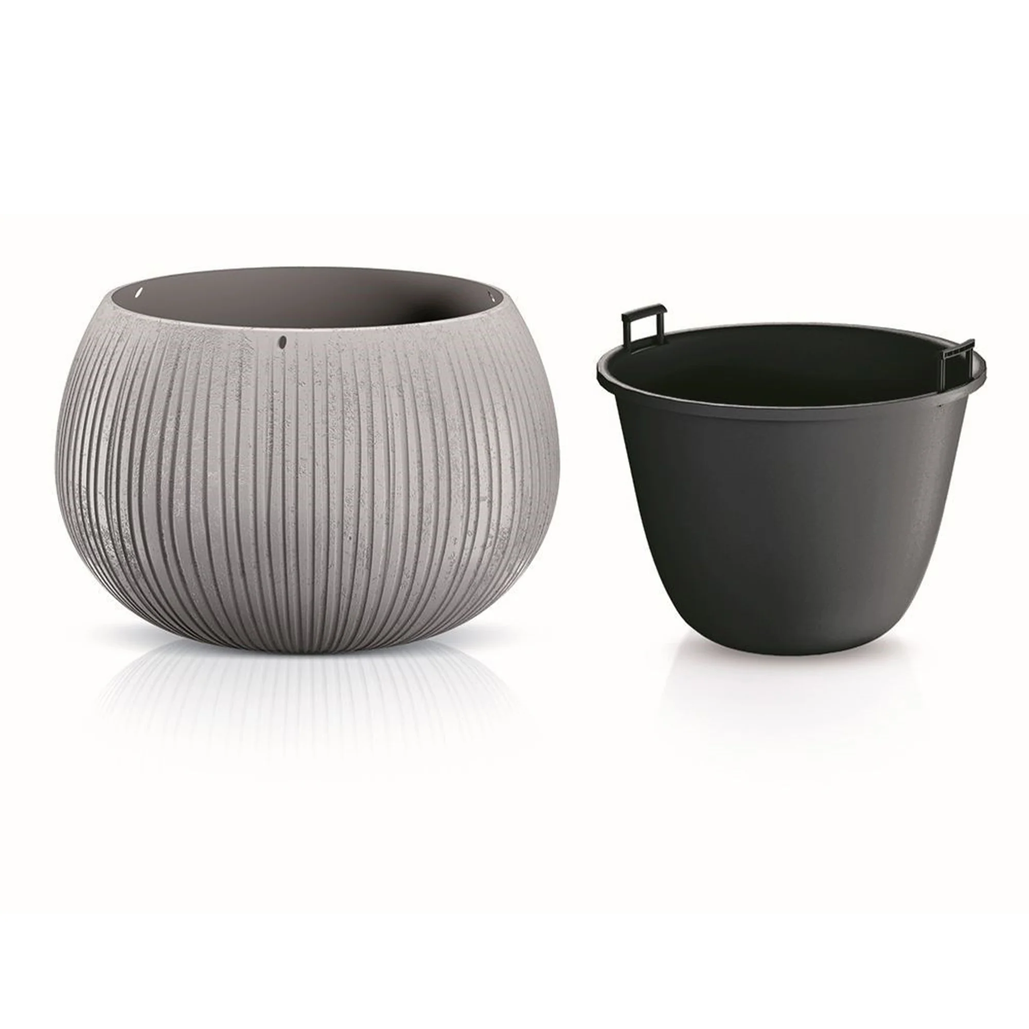 Prosperplast Beton Bowl De Plástico Con Depósito En Color Cemento, 11 (alto) X 14,4 (ancho) X 14,4 (profundo) Cms - Image 3