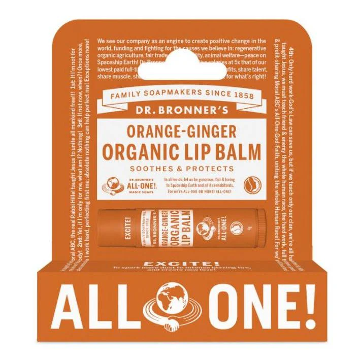 Protector labial de naranja y jengibre Dr. Bronners, 4 g - Image 2