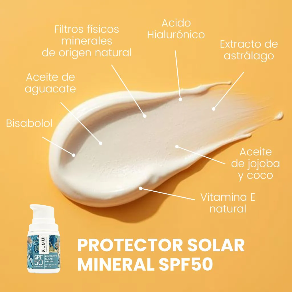 Protector Solar Mineral Spf50 – Alta Protección Natural Uvb + Uva + Hev KUMUI 50ml - Image 3