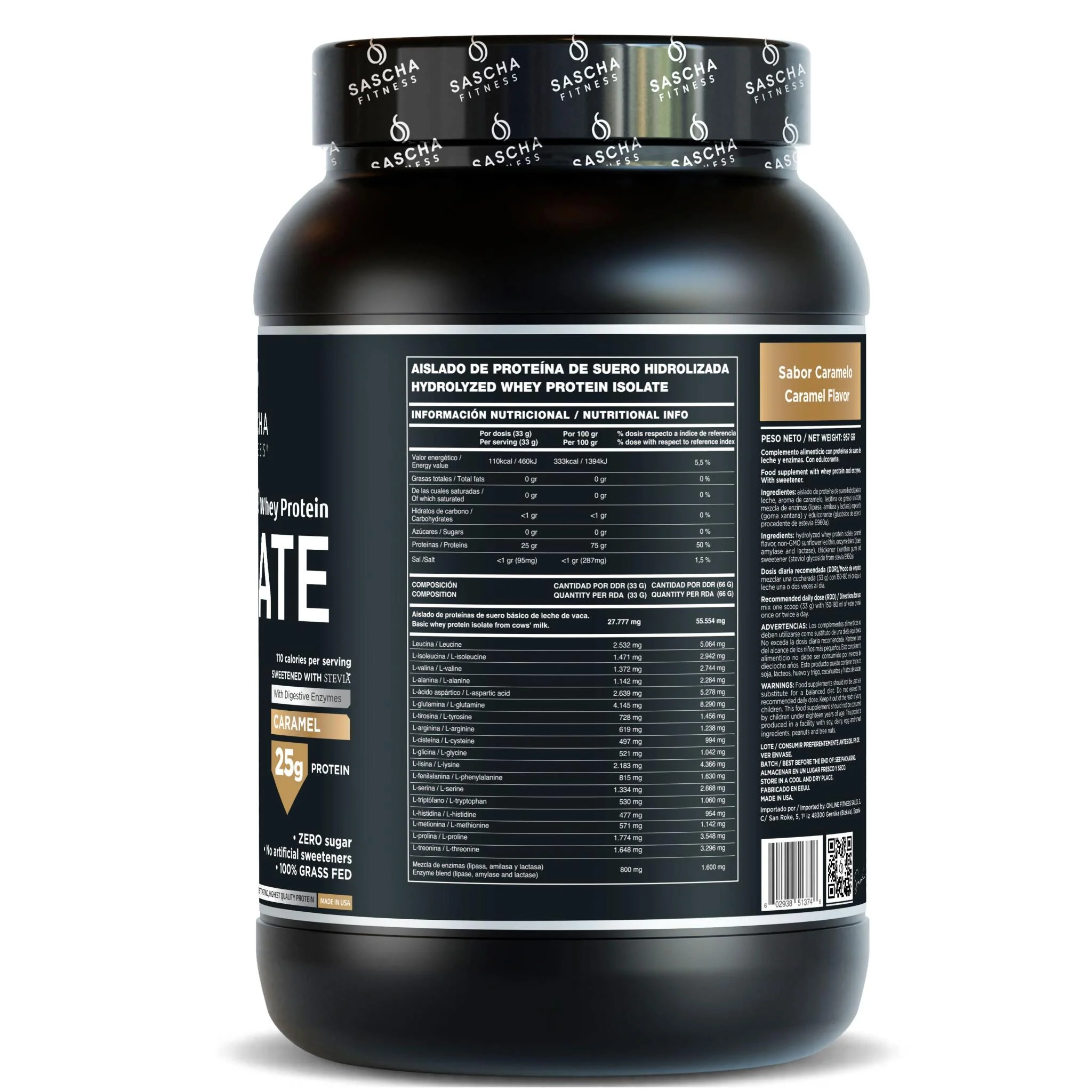 Proteína Whey Sabor Caramelo - Sascha Fitness España - Image 2