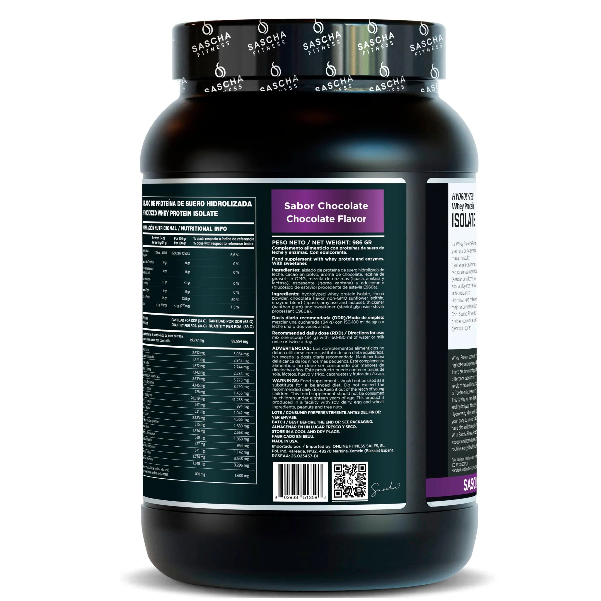 Proteína Whey Sabor Chocolate - Sascha Fitness España - Image 4