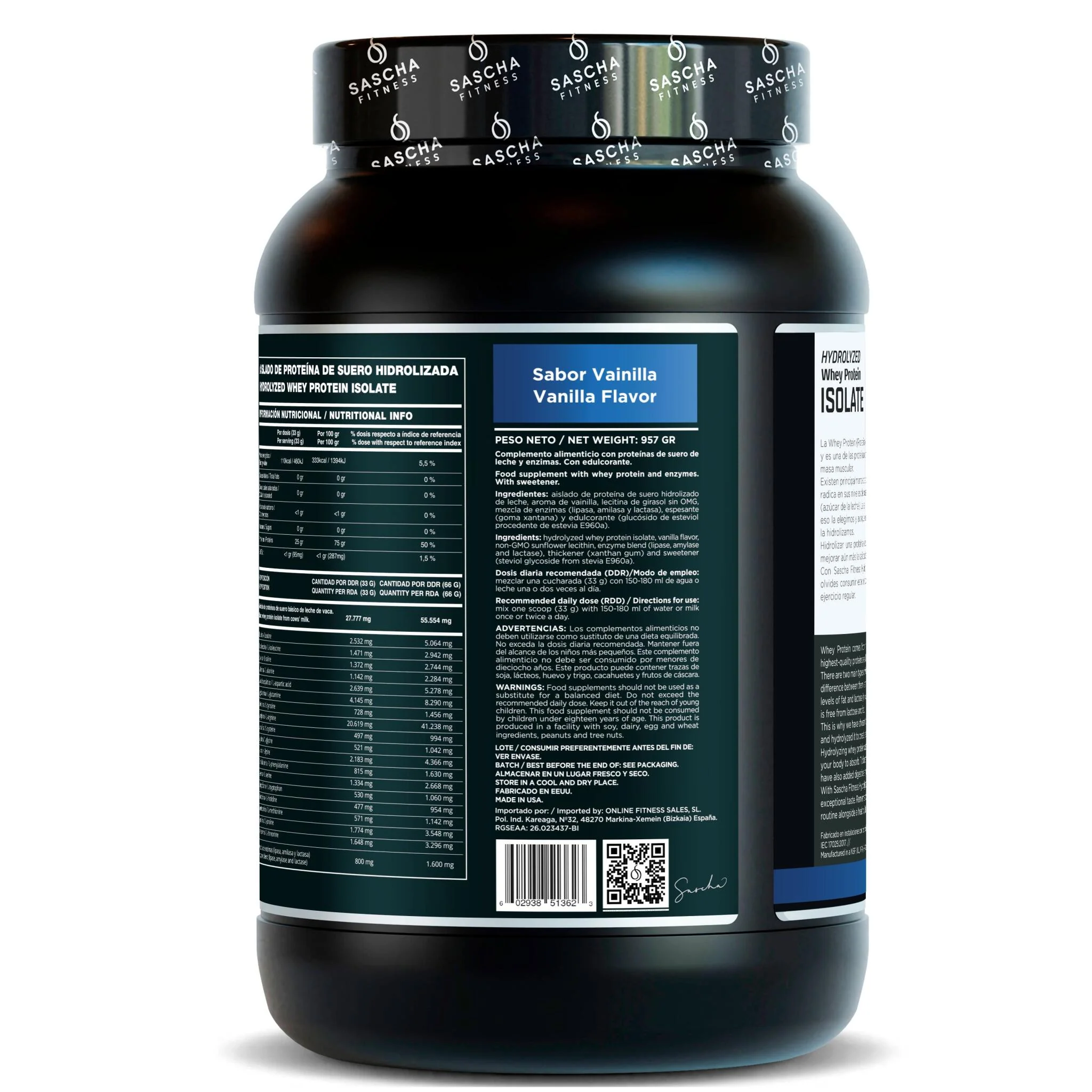 Proteína Whey Sabor Vainilla - Sascha Fitness España - Image 4